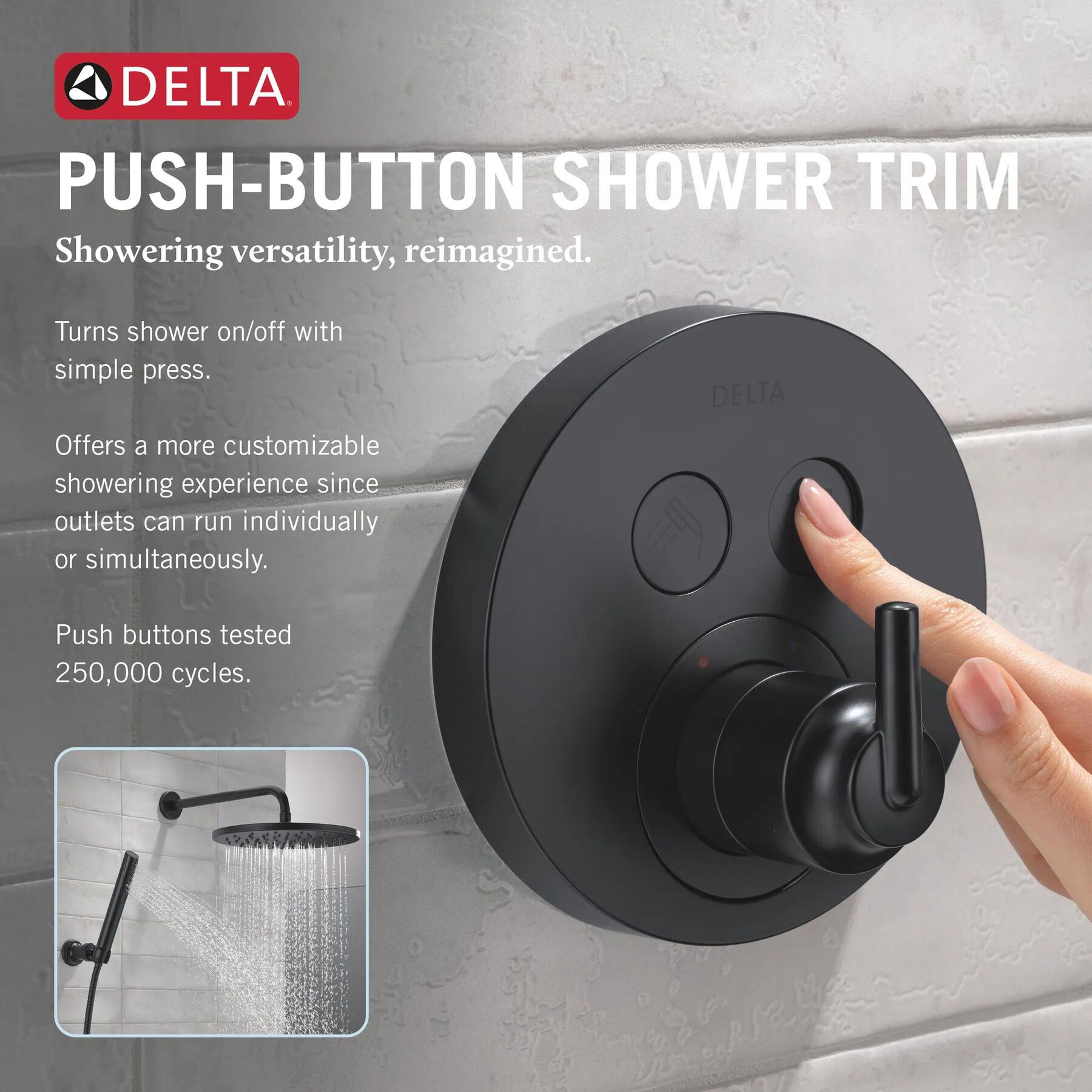 Round Contemporary Push-Button Shower