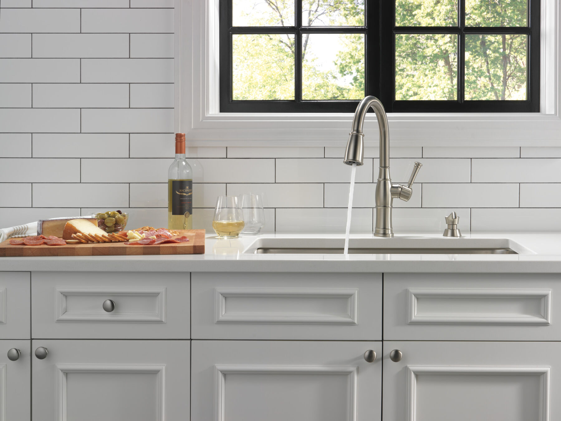 Single Handle Pull-Down Kitchen Faucet with Soap Dispenser and ShieldSpray&reg; Technology (Recertified)