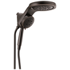 HydroRain&reg; H<sub>2</sub>Okinetic&reg; 5-Setting Two-in-One Shower Head (Recertified)