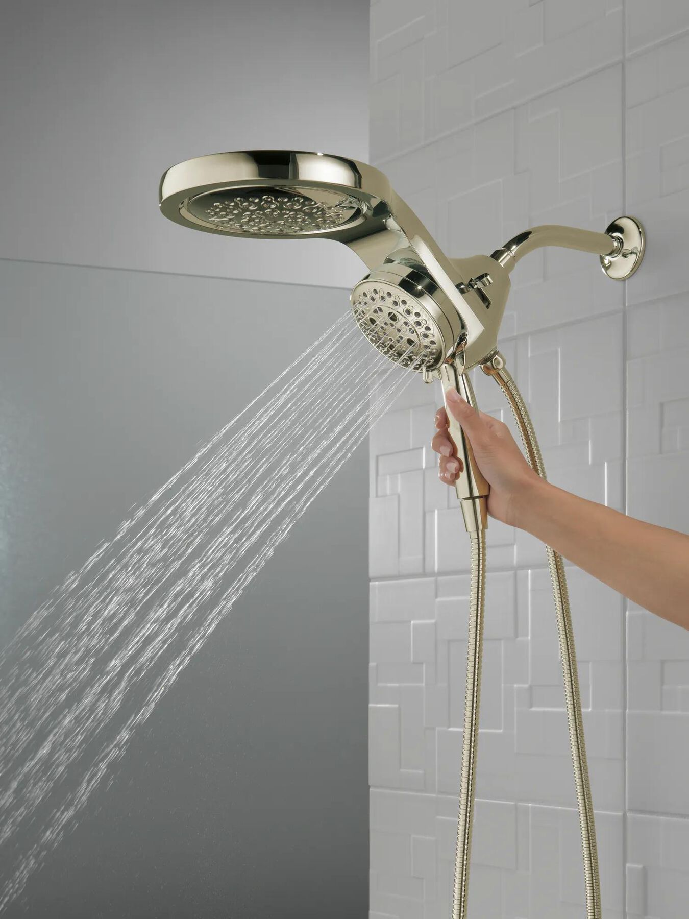 HydroRain&reg; H<sub>2</sub>Okinetic&reg; 5-Setting Two-in-One Shower Head