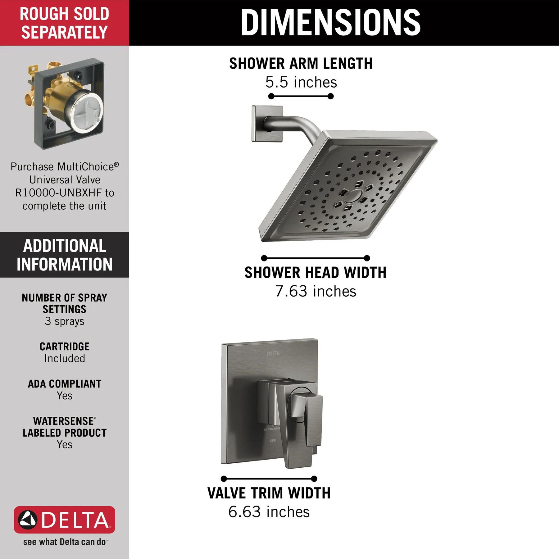 17 Series H2Okinetic Shower Only Trim (Recertified)