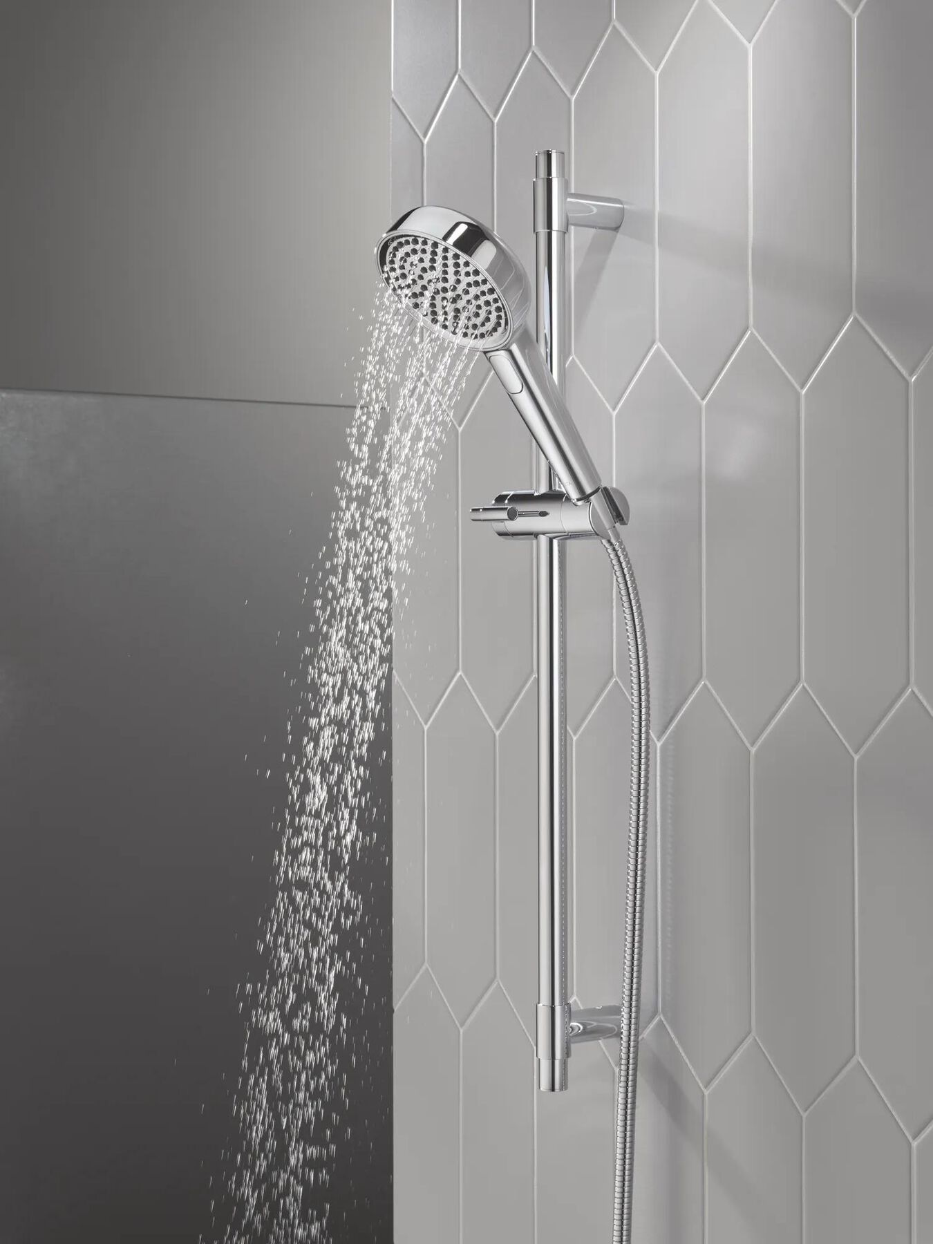4-Setting Hand Shower with Slide Bar featuring FeatherRain&trade; Spray