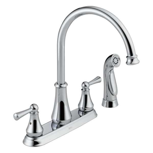 Two Handle Kitchen Faucet with Spray in Chrome 21902LF | Delta Faucet