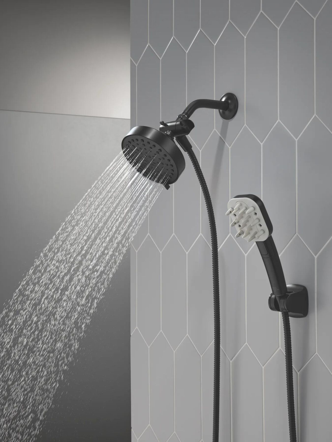 Detangling Hand Shower with 4-Setting Showerhead Bundle