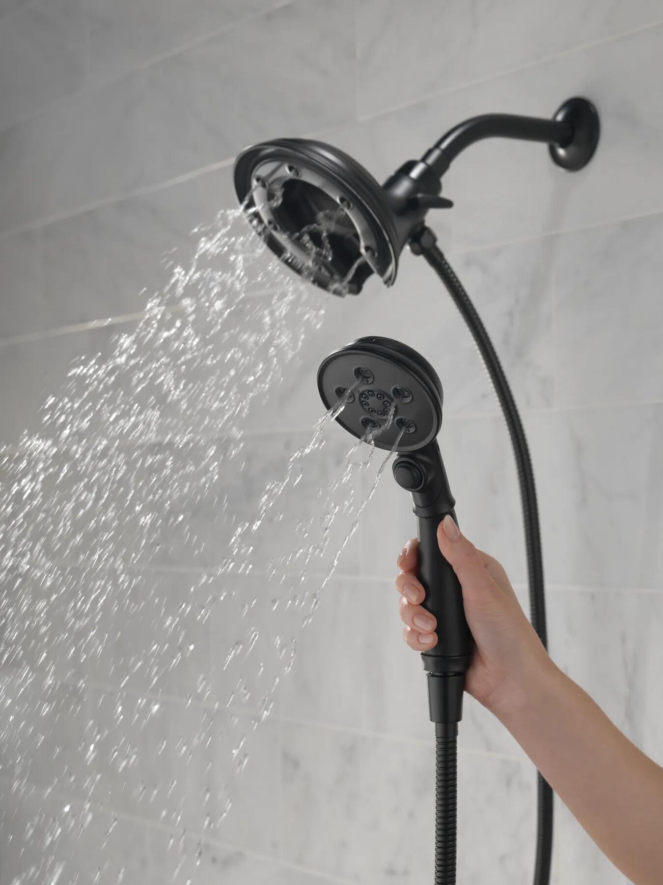 H<sub>2</sub>Okinetic&reg; In2ition&reg; 4-Setting Two-in-One Shower
