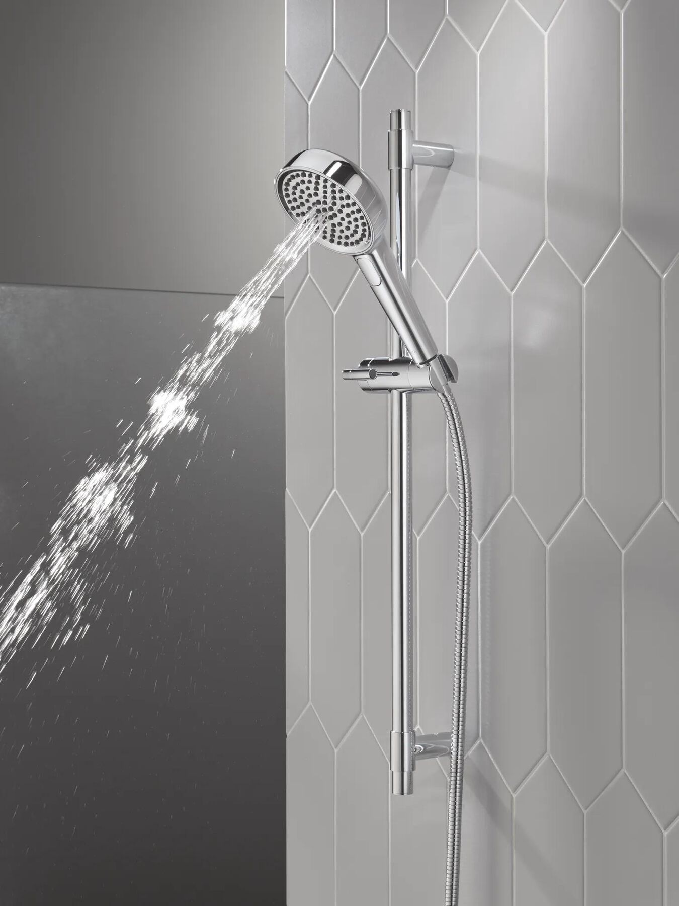 4-Setting Hand Shower with Slide Bar featuring FeatherRain&trade; Spray