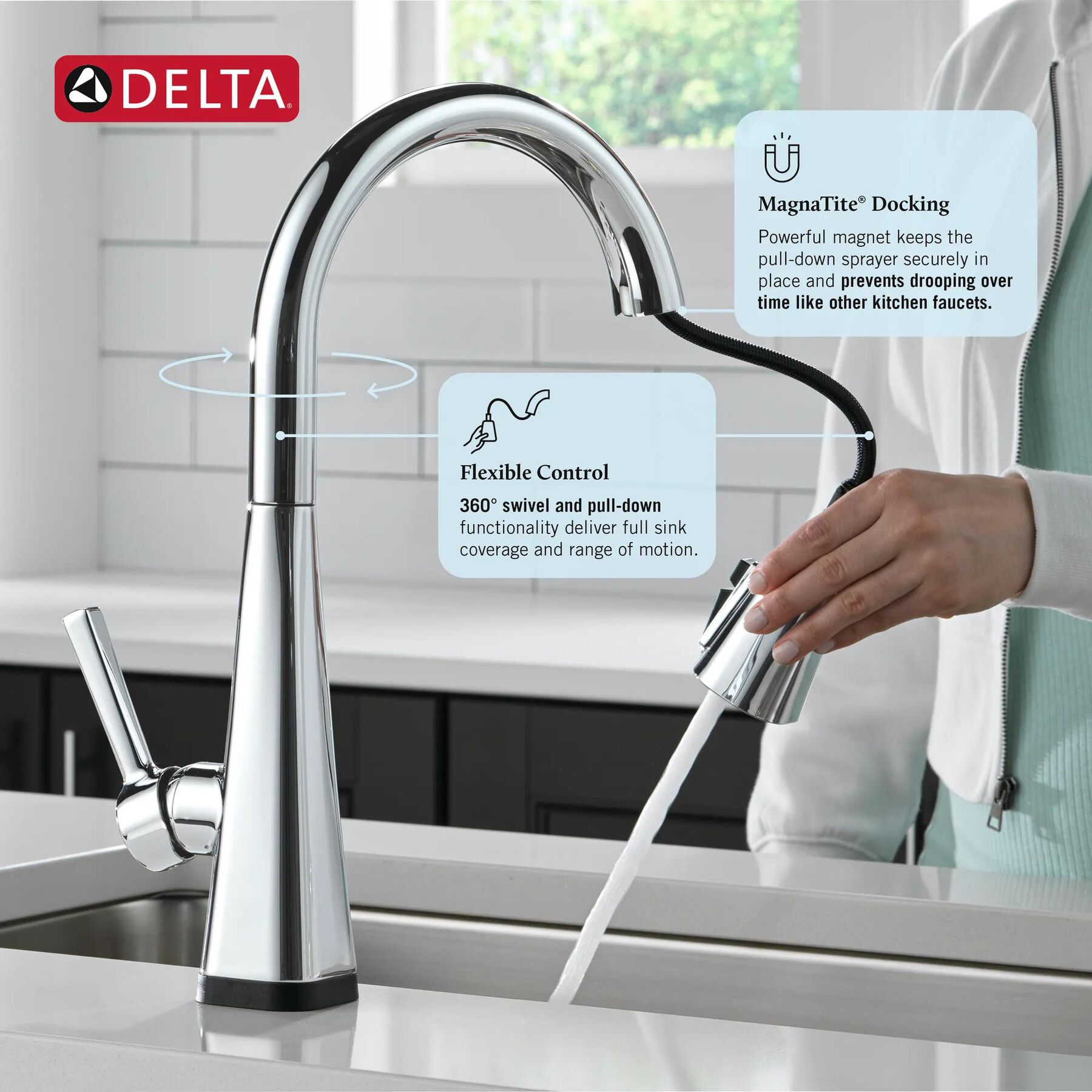Single-Handle Pull-Down Kitchen Faucet with Touch<sub>2</sub>O&reg; Technology