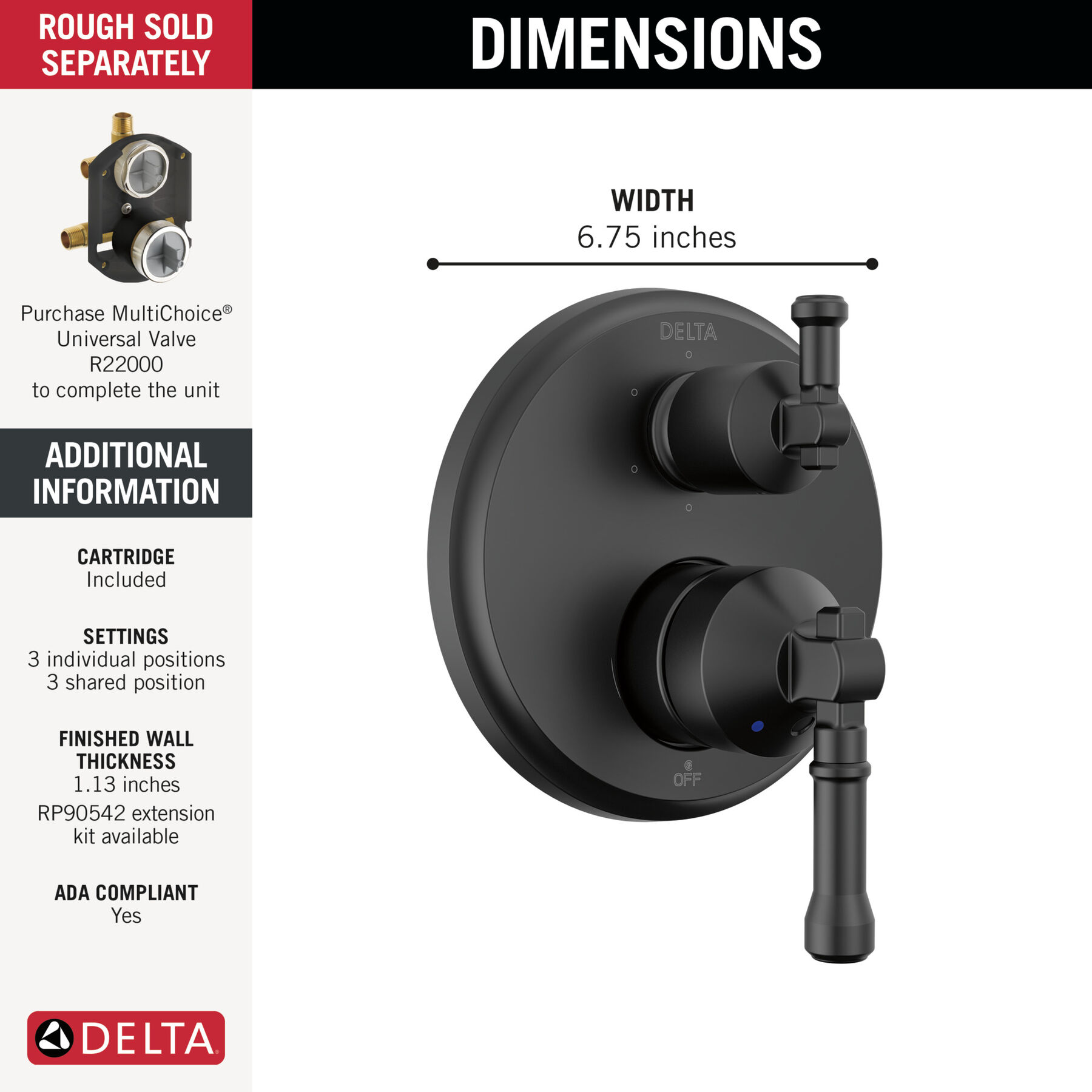 14 Series Integrated Diverter Trim 6-Setting