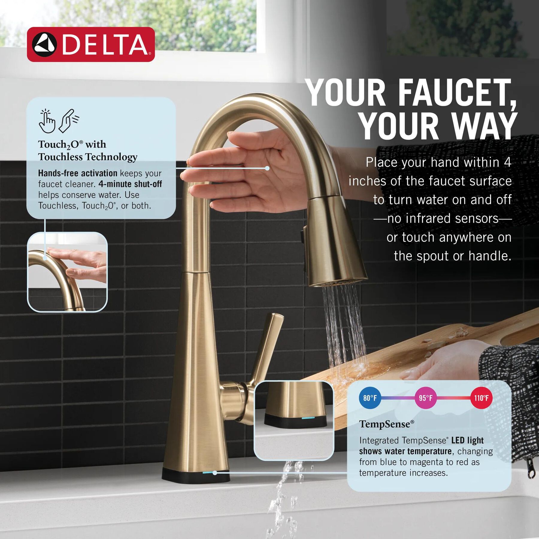 Single Handle Pull-Down Kitchen Faucet with Touch<sub>2</sub>O&reg; Technology