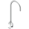 Hardwire Electronic Wallmount Basin Faucet with Gooseneck Spout