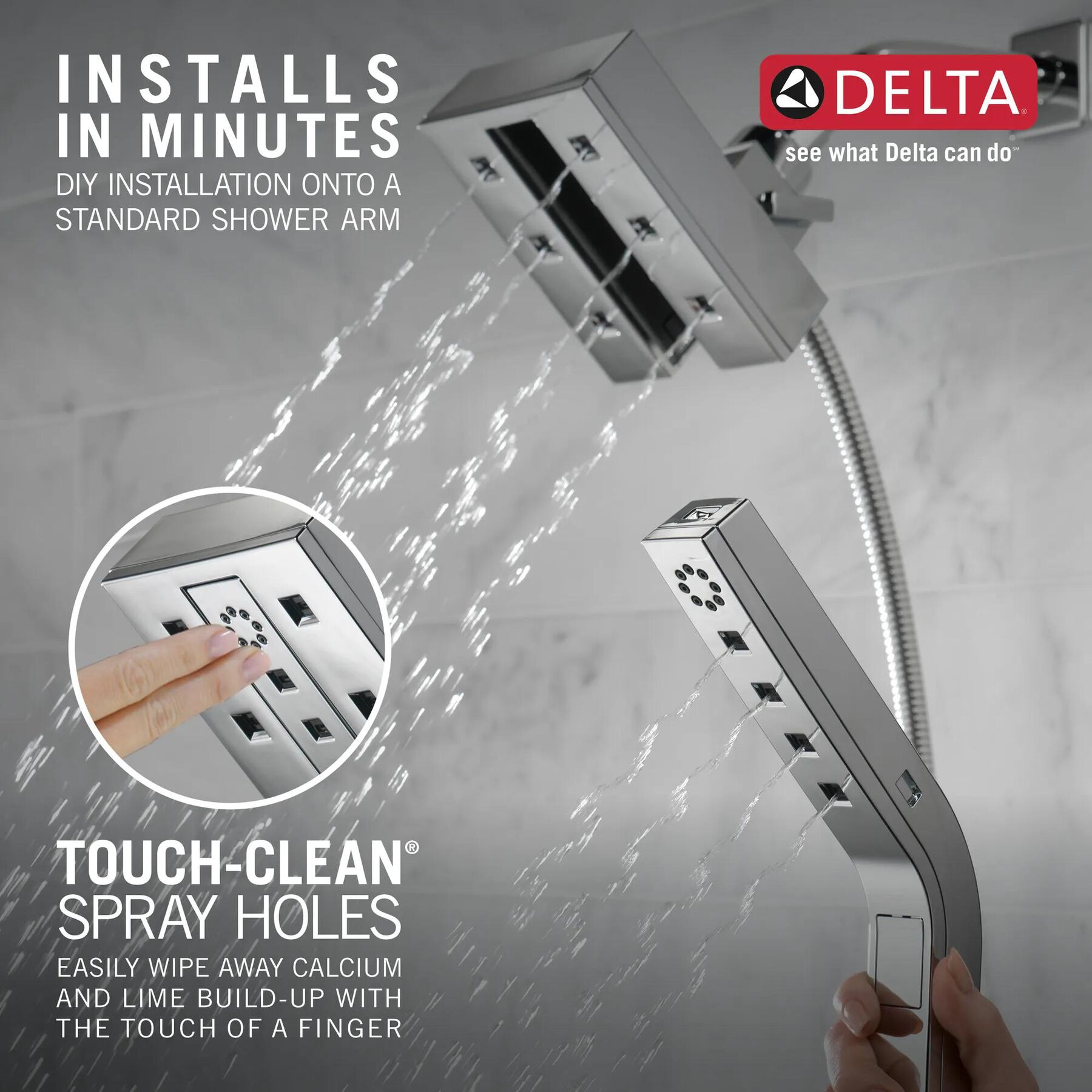 H<sub>2</sub>Okinetic&reg; In2ition&reg; 4-Setting Two-in-One Shower (Recertified)
