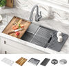 32&rdquo; Workstation Kitchen Sink Undermount Stainless Steel Single Bowl with WorkFlow&trade; Ledge and Accessories