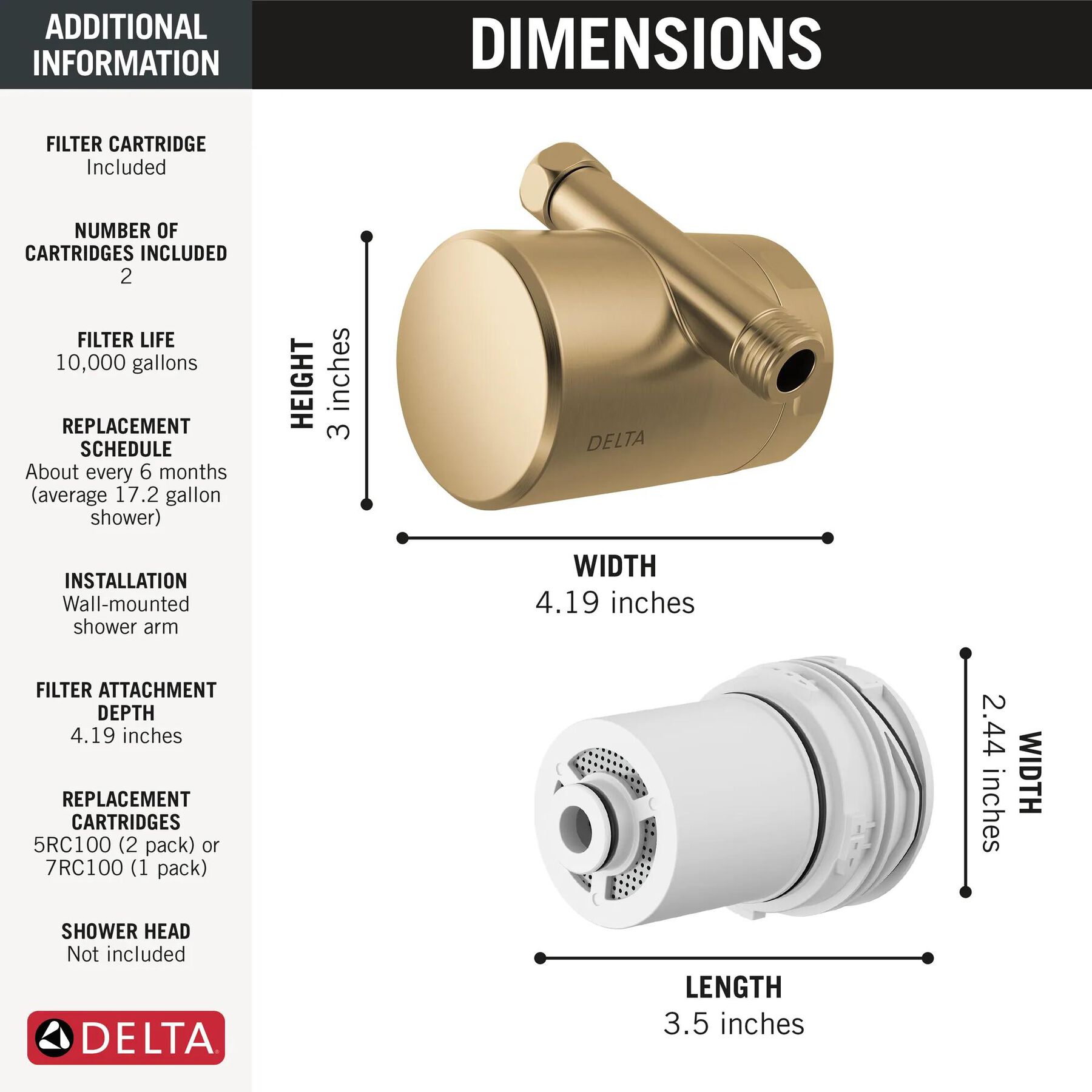 Standard Shower Filter with Extra Filter Bundle