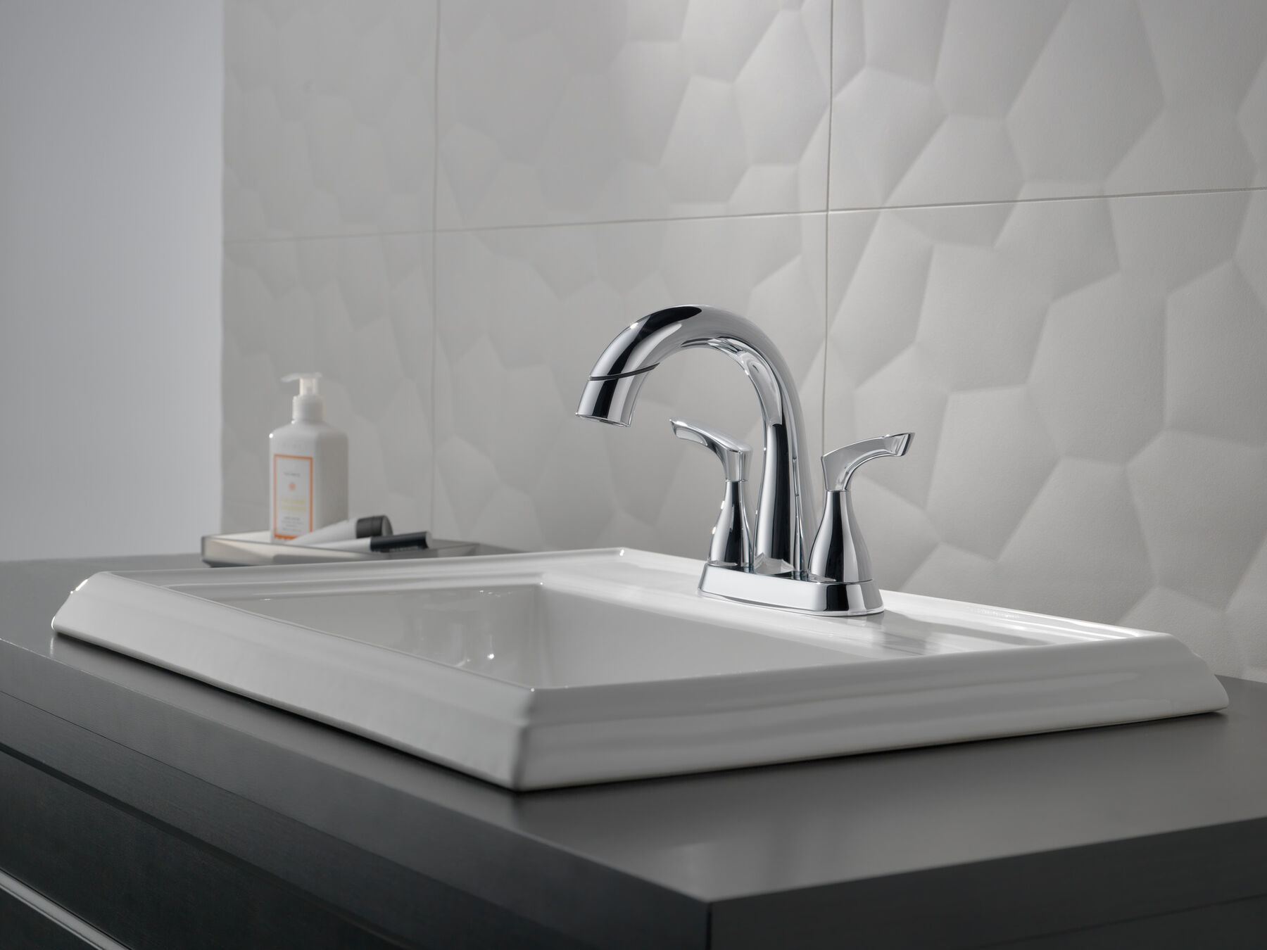 Two Handle Centerset Pull-Down Bathroom Faucet