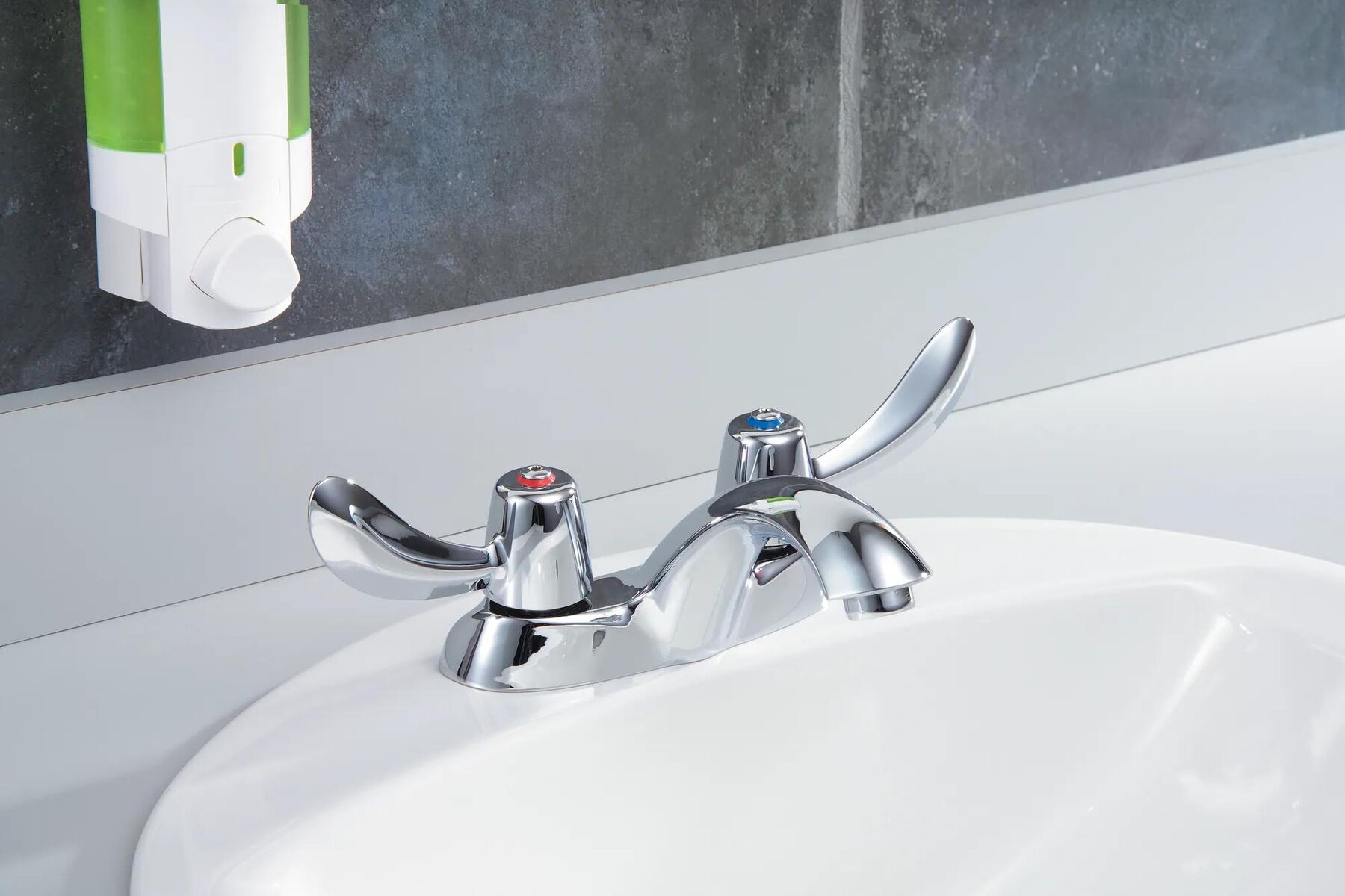 Two Handle Centerset Lavatory Faucet - Less Pop-Up