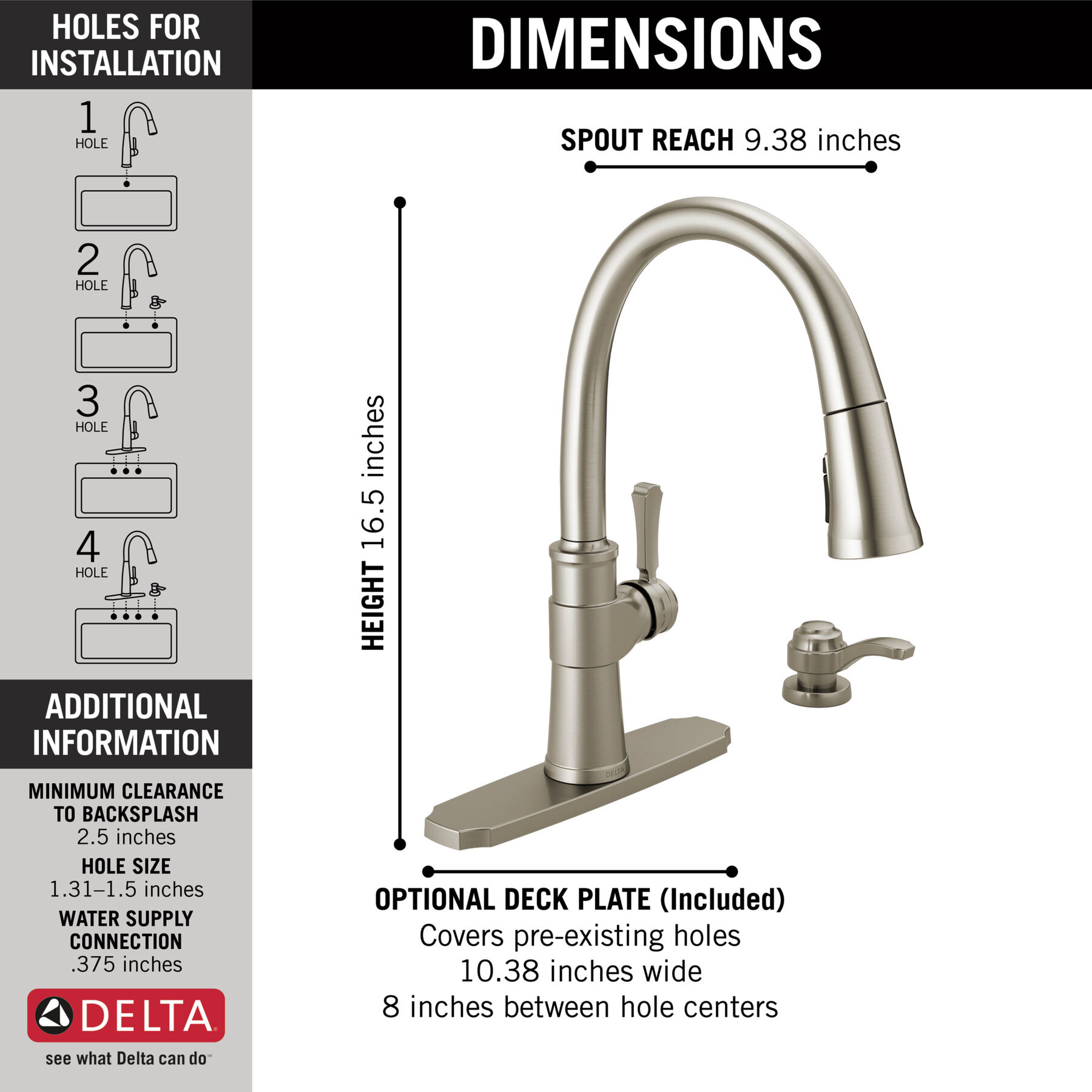Pull-Down Kitchen Faucet w/Soap (Recertified)