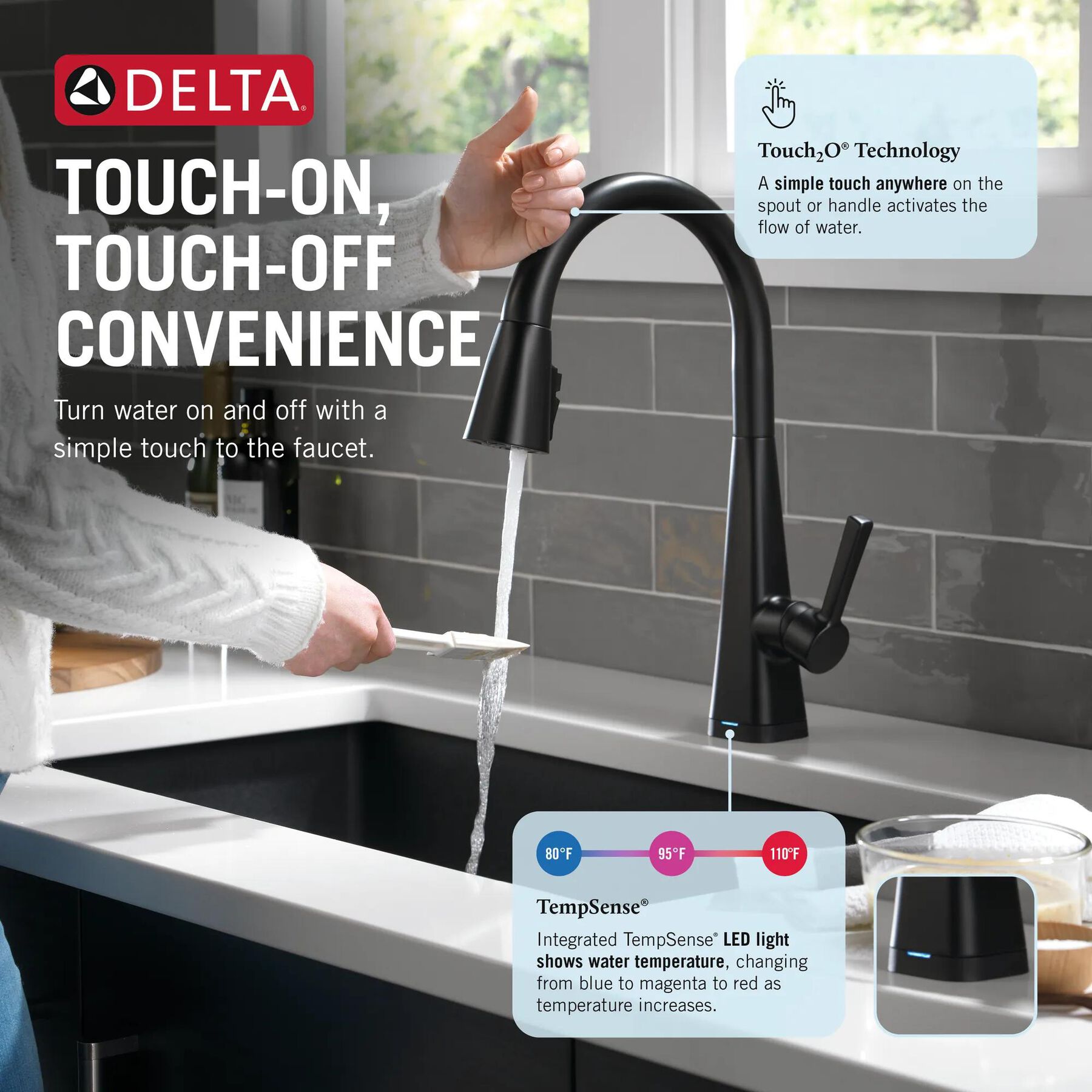 Single Handle Pull-Down Kitchen Faucet with Touch<sub>2</sub>O&reg; Technology