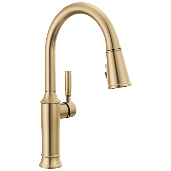 Single Handle Pull-Down Kitchen Faucet in Lumicoat® Champagne