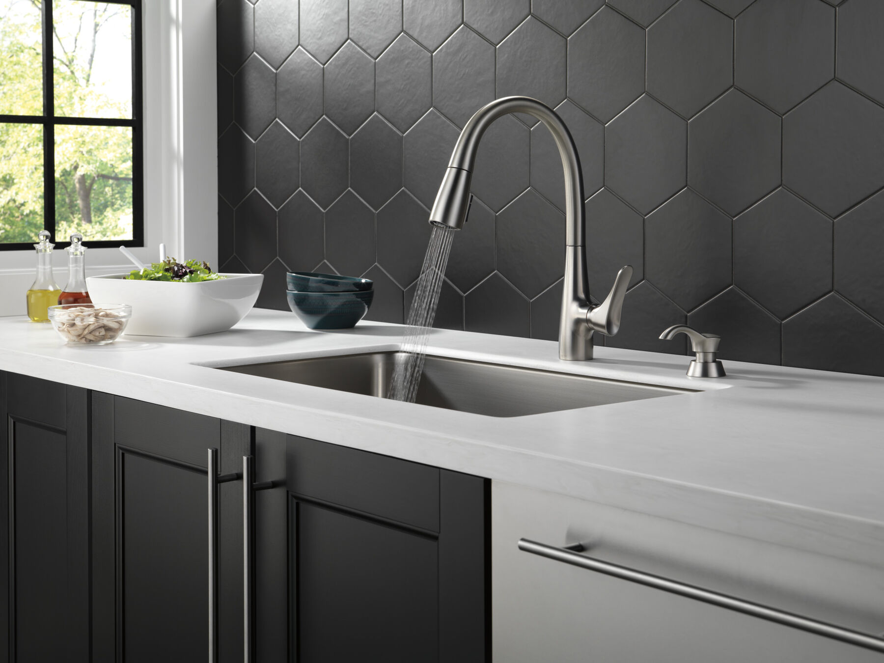 Single Handle Pull-Down Kitchen Faucet with ShieldSpray (Recertified)