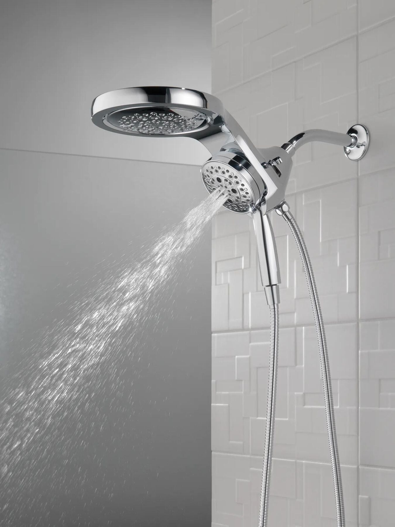 HydroRain&reg; H<sub>2</sub>Okinetic&reg; 5-Setting Two-in-One Shower Head