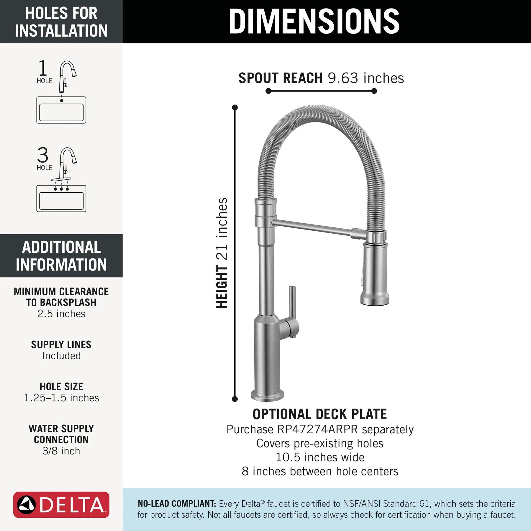 Single Handle Pull-Down Kitchen Faucet With Spring Spout