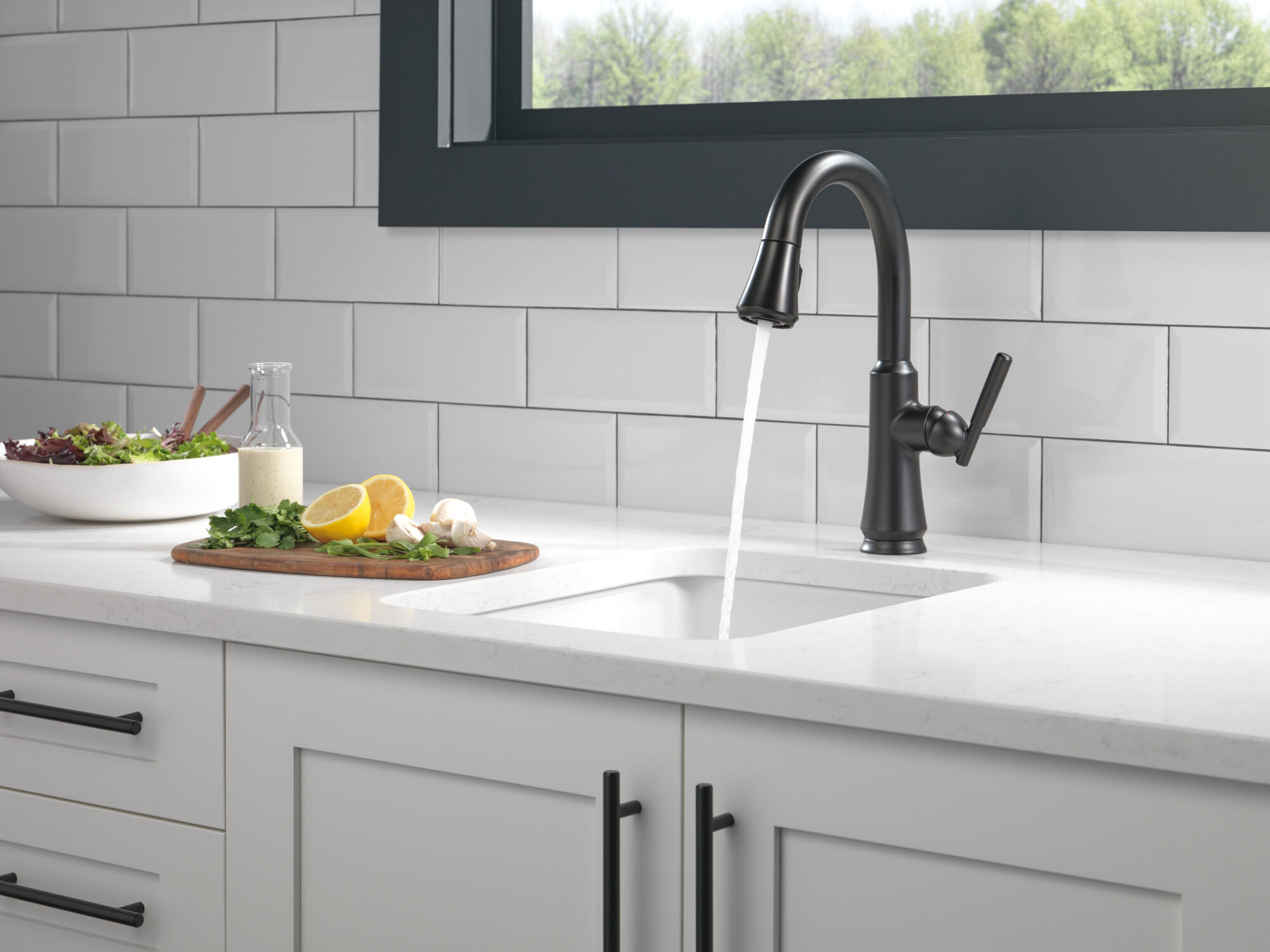 Single Handle Pull-Down Bar/Prep Faucet in Matte Black 9979-BL-DST