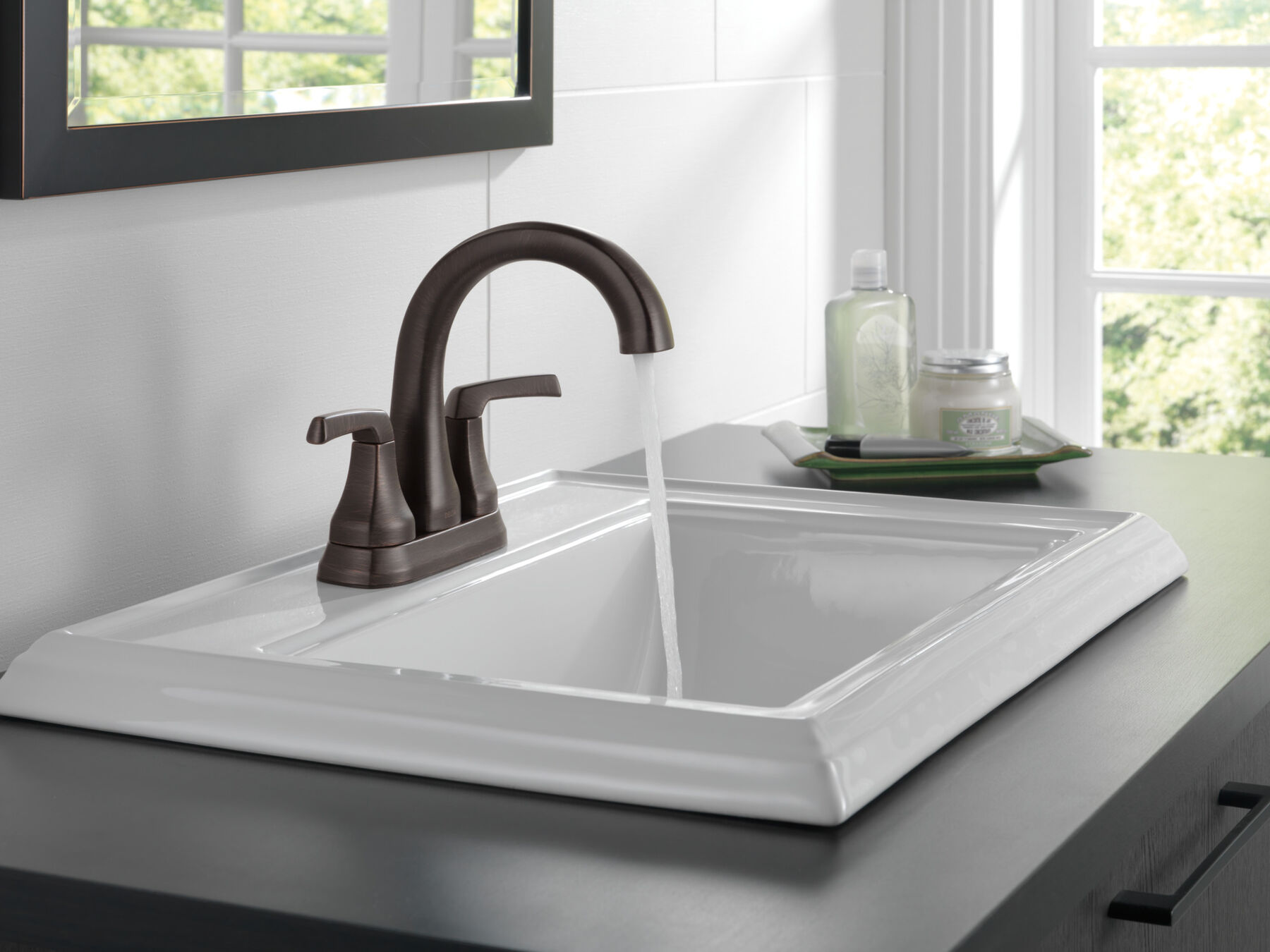 Two Handle Centerset Bathroom Faucet (Recertified)