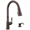 Single Handle Pull-Down Kitchen Faucet with Soap Dispenser and ShieldSpray Technology