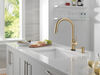 Touch2O with Touchless Technology Single Handle Pull-Down Kitchen Faucet with Soap Dispenser