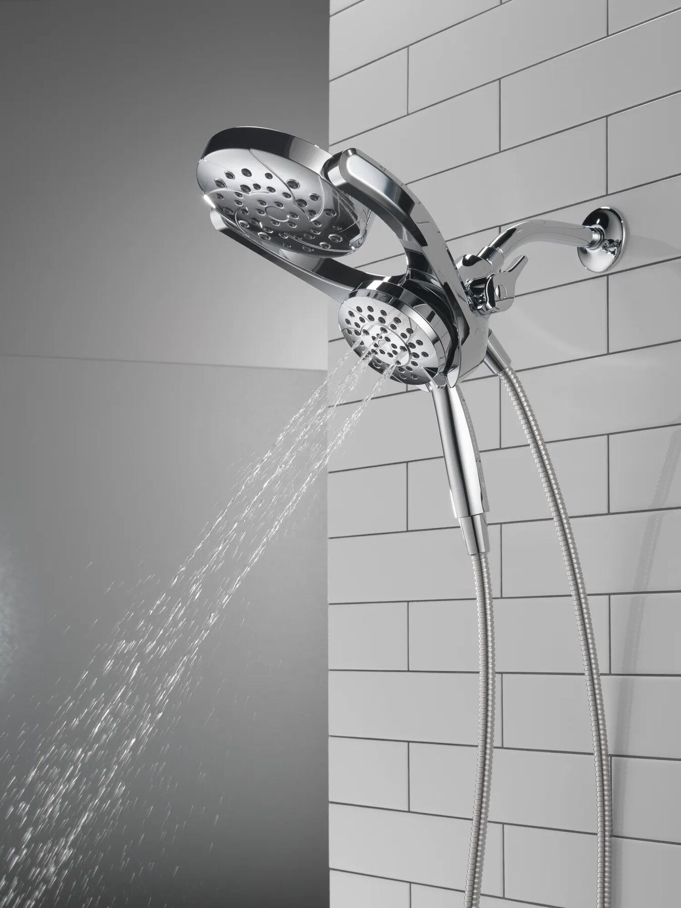 HydroRain&reg; 4-Setting Two-In-One Shower Head