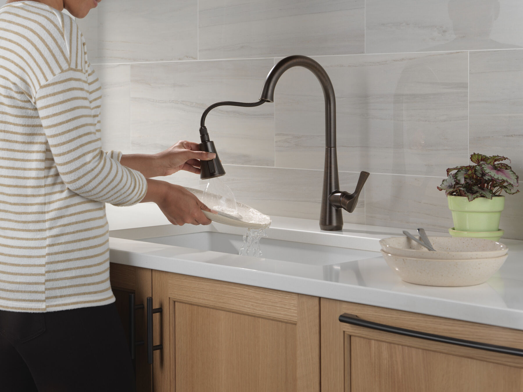 Single Handle Pull-Down Kitchen Faucet with ShieldSpray Technology