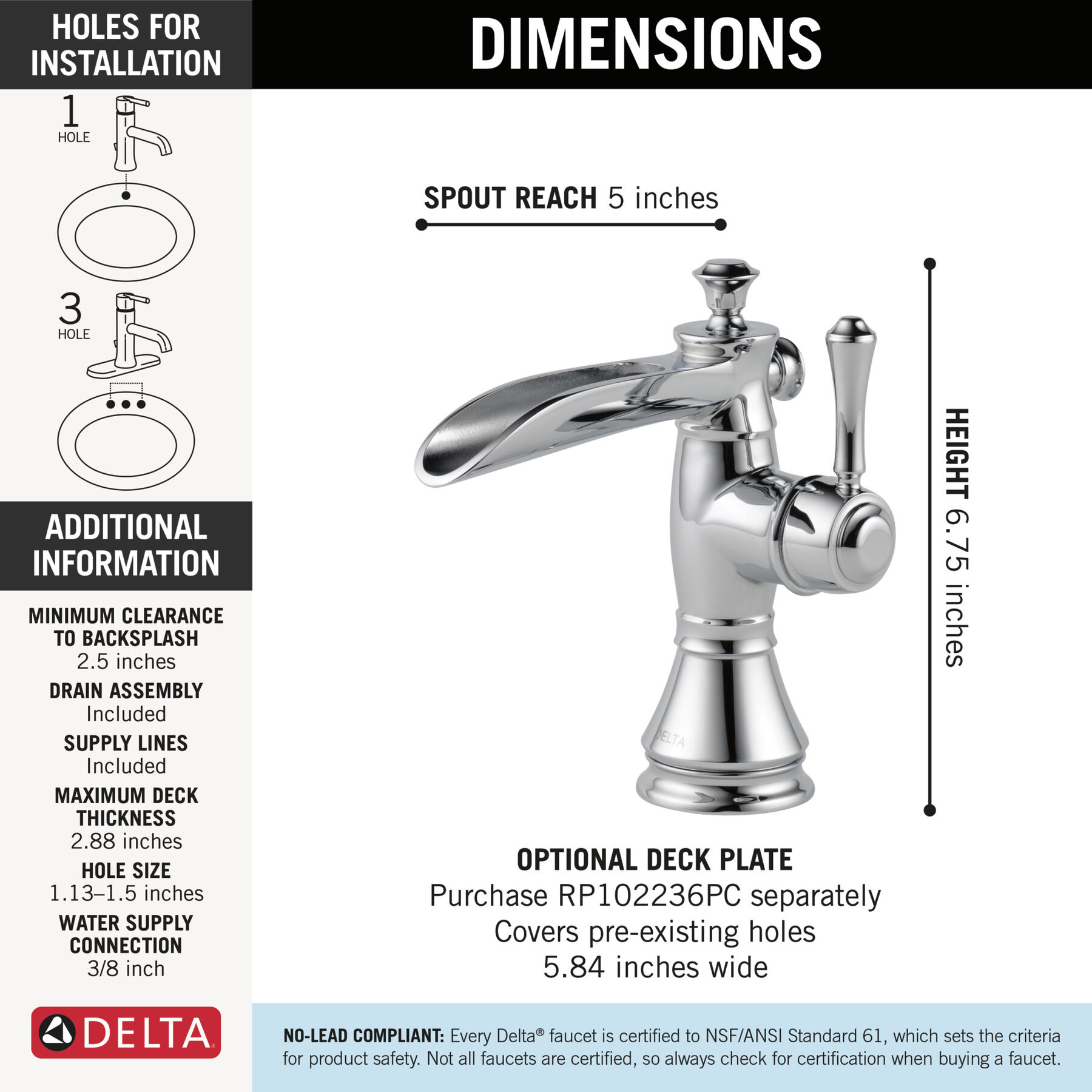 Single Handle Channel Bathroom Faucet