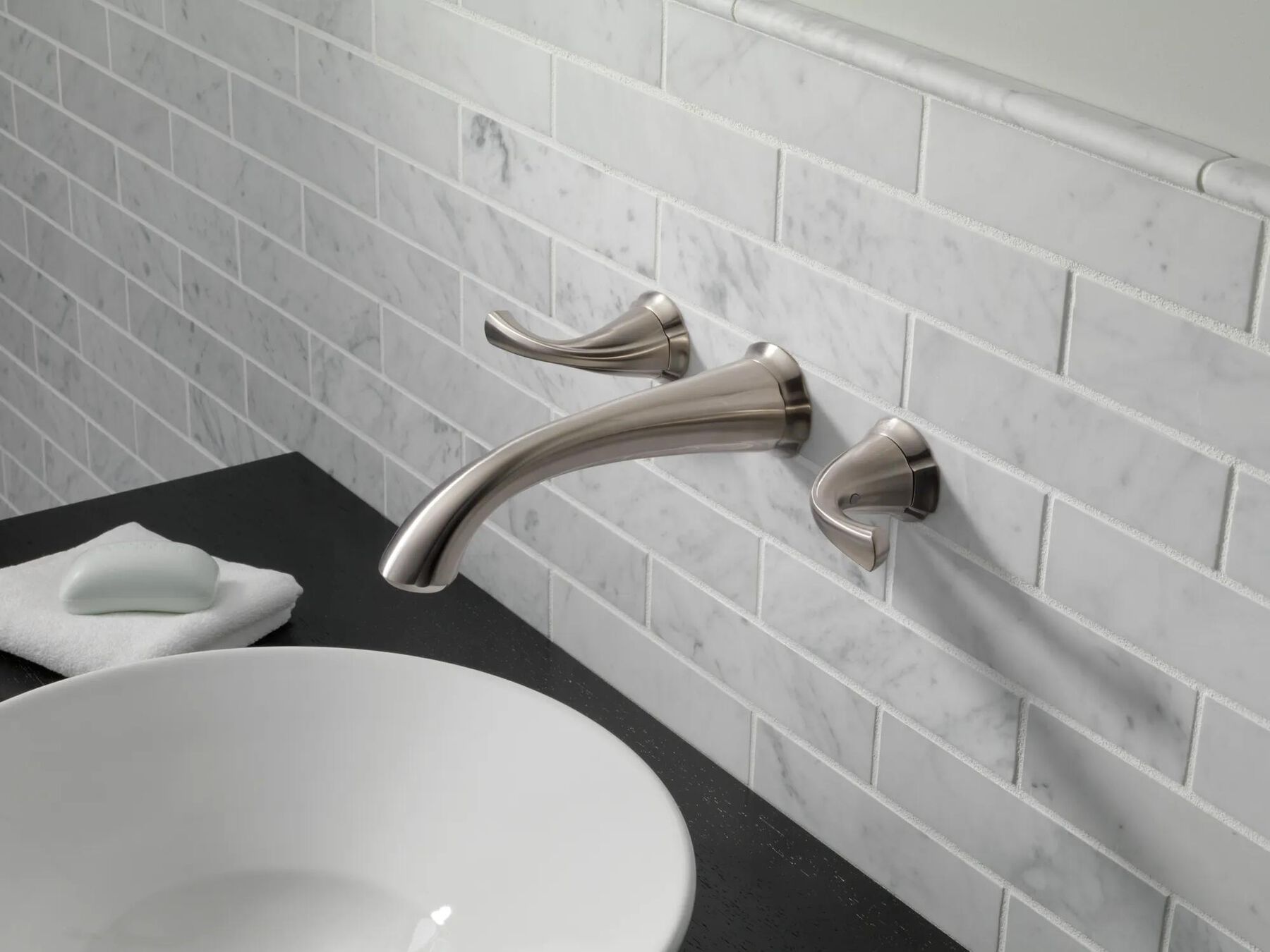 Two Handle Wall Mount Bathroom Faucet Trim