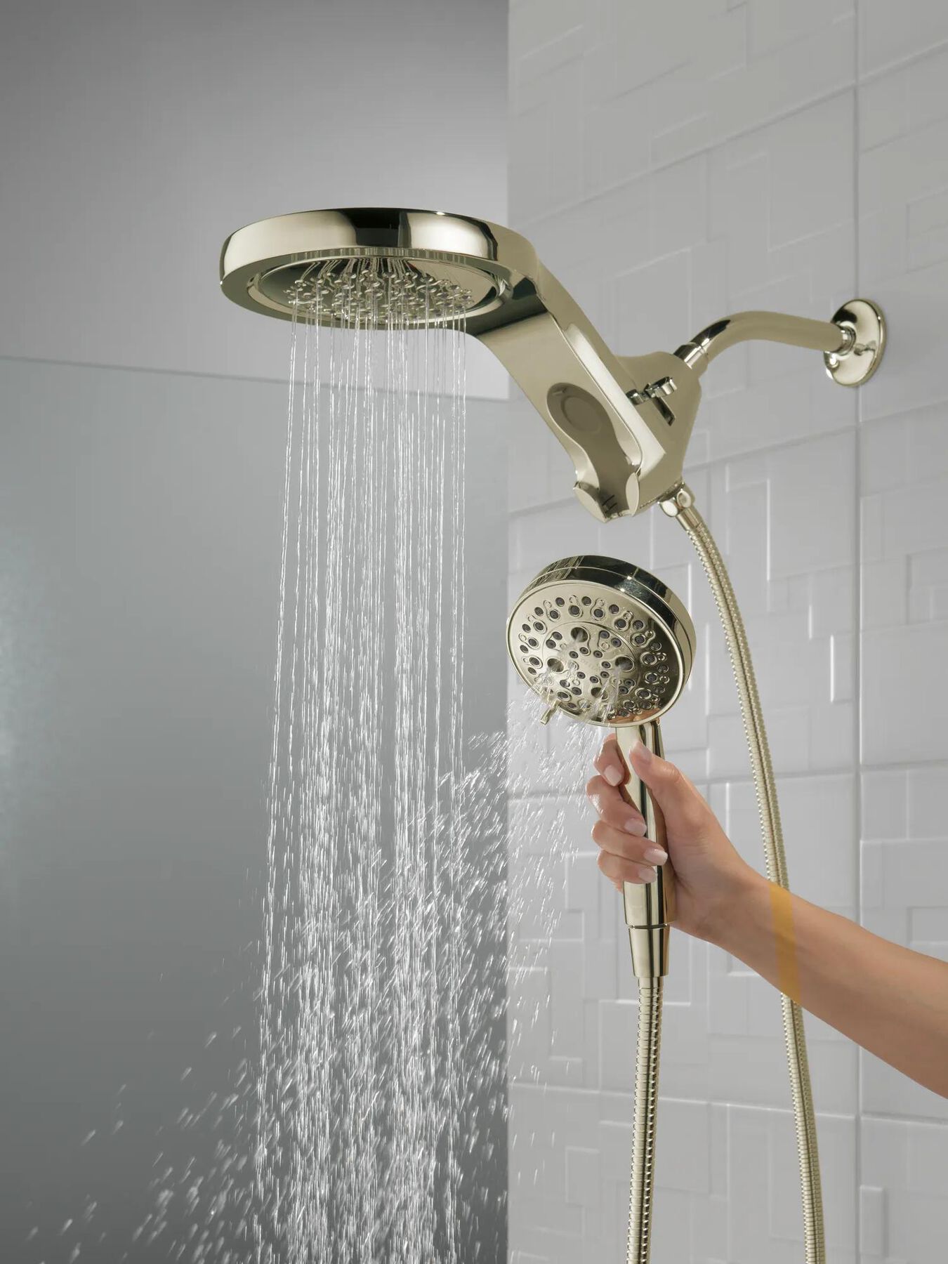 HydroRain&reg; H<sub>2</sub>Okinetic&reg; 5-Setting Two-in-One Shower Head
