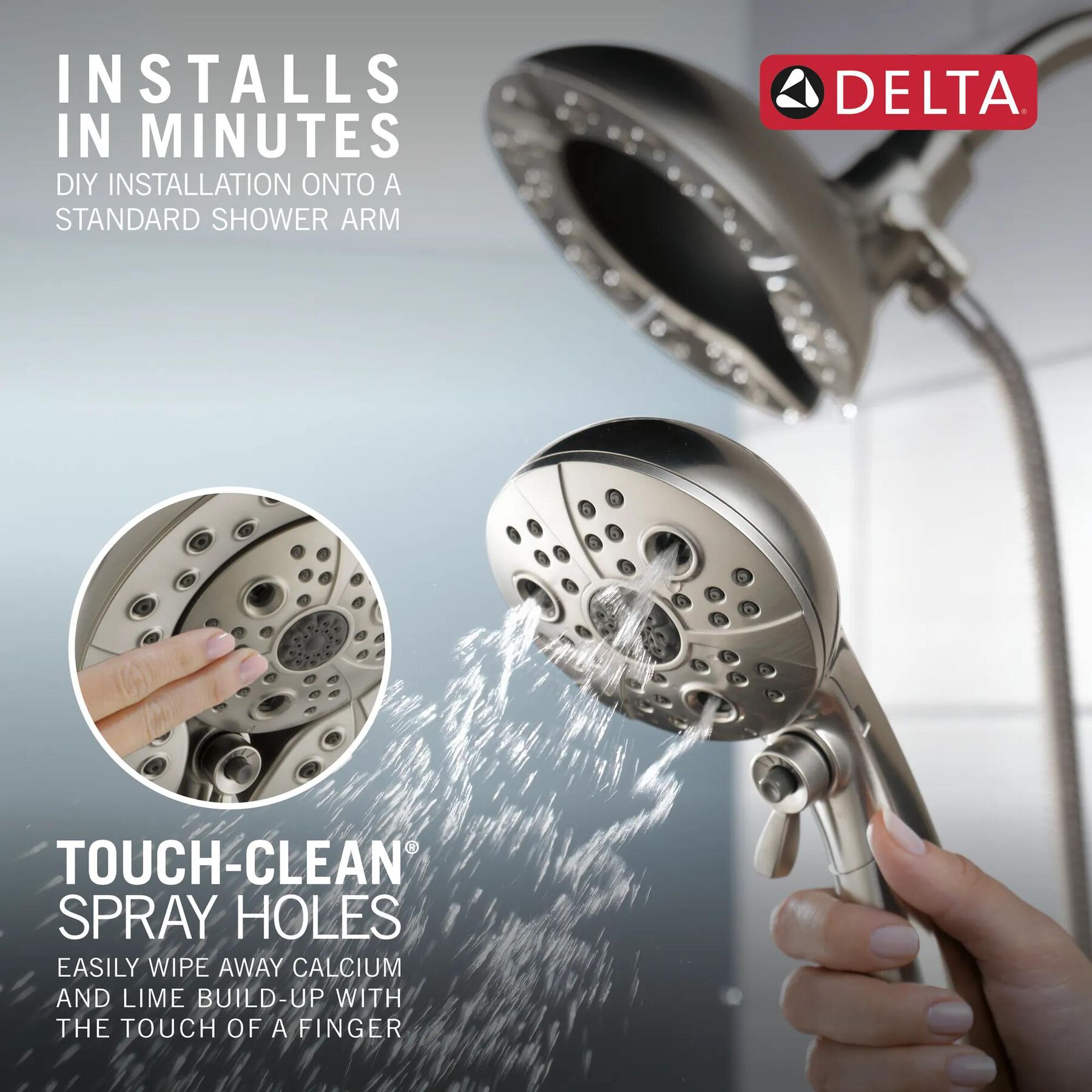 H2Okinetic&reg;&nbsp;In2ition&reg;&nbsp;5-Setting Two-In-One Shower