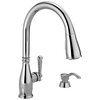 Single Handle Pull-Down Kitchen Faucet with Soap Dispenser