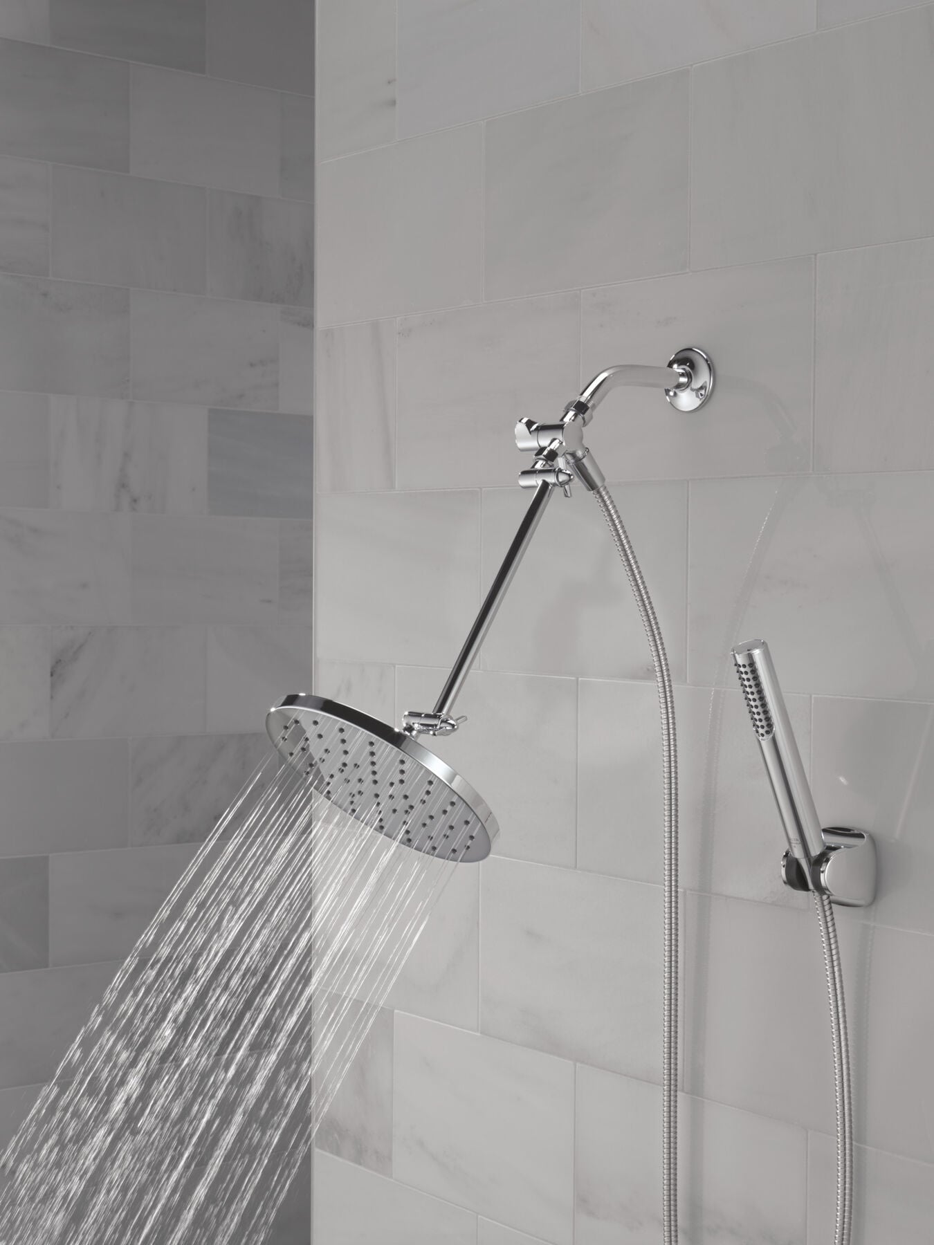 Adjustable Raincan Shower Head with Hand Shower