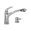 Single Handle Pull-Out Kitchen Faucet with Soap Dispenser