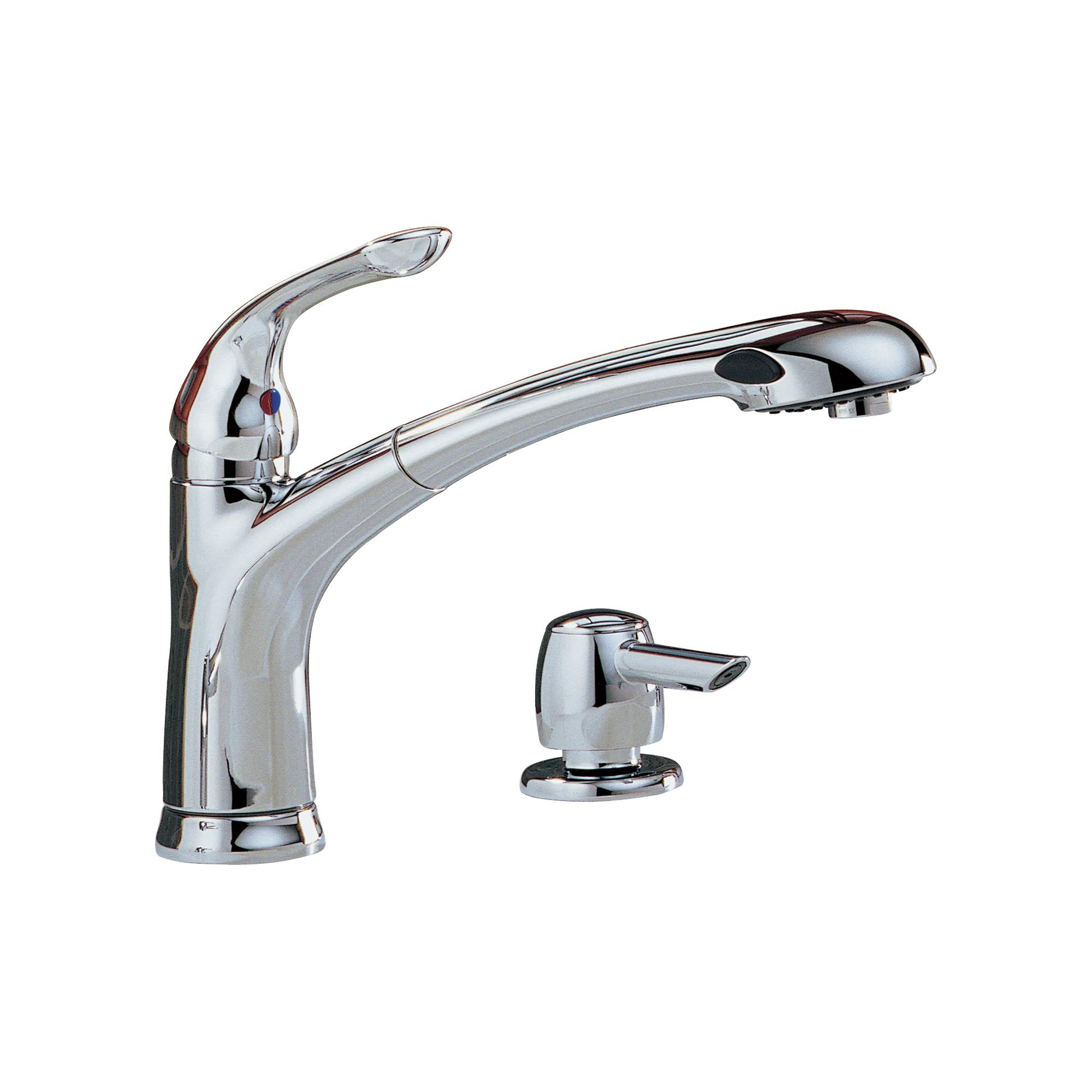 Single Handle Pull-Out Kitchen Faucet with Soap Dispenser