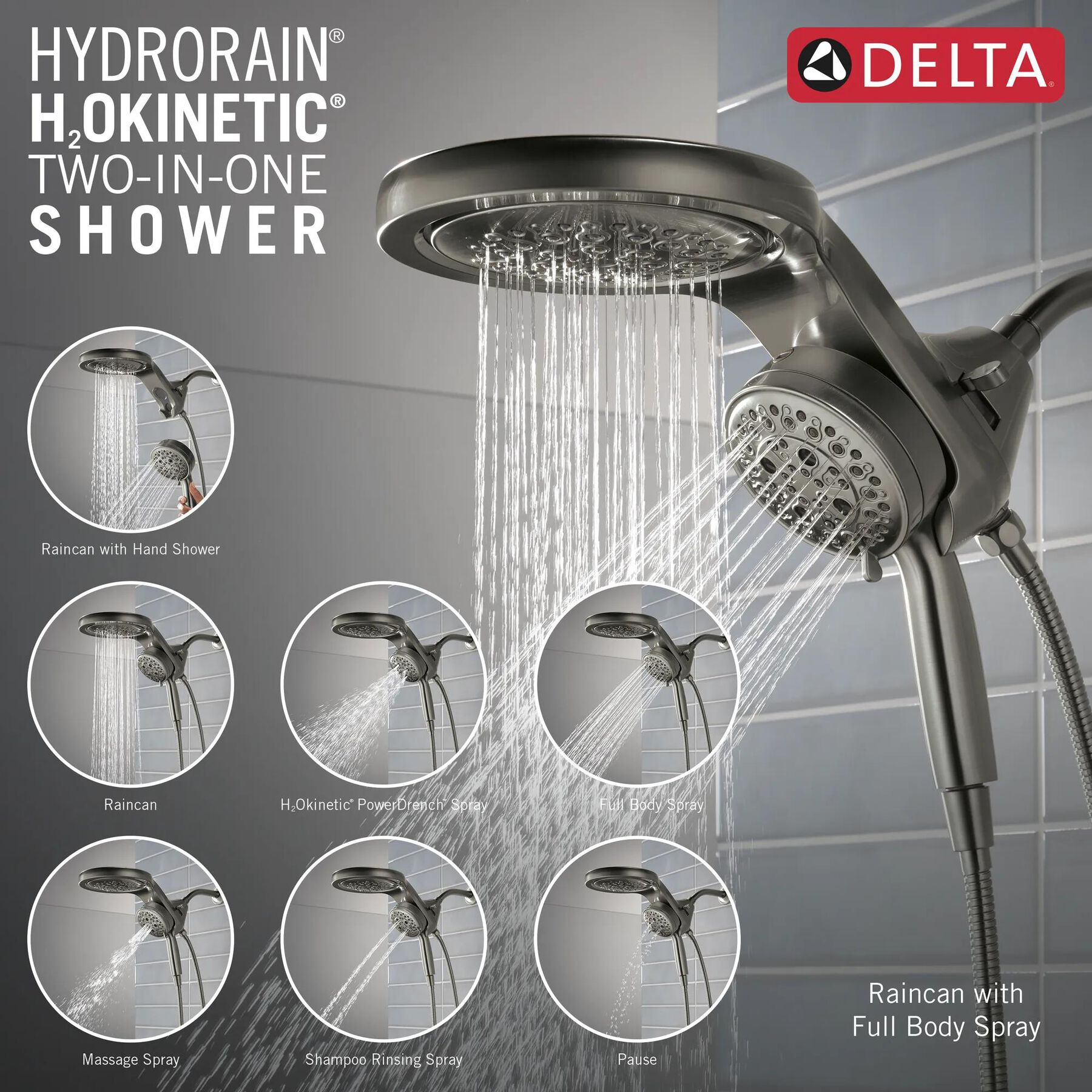 6-Setting HydroRain&reg; with ProClean&reg;