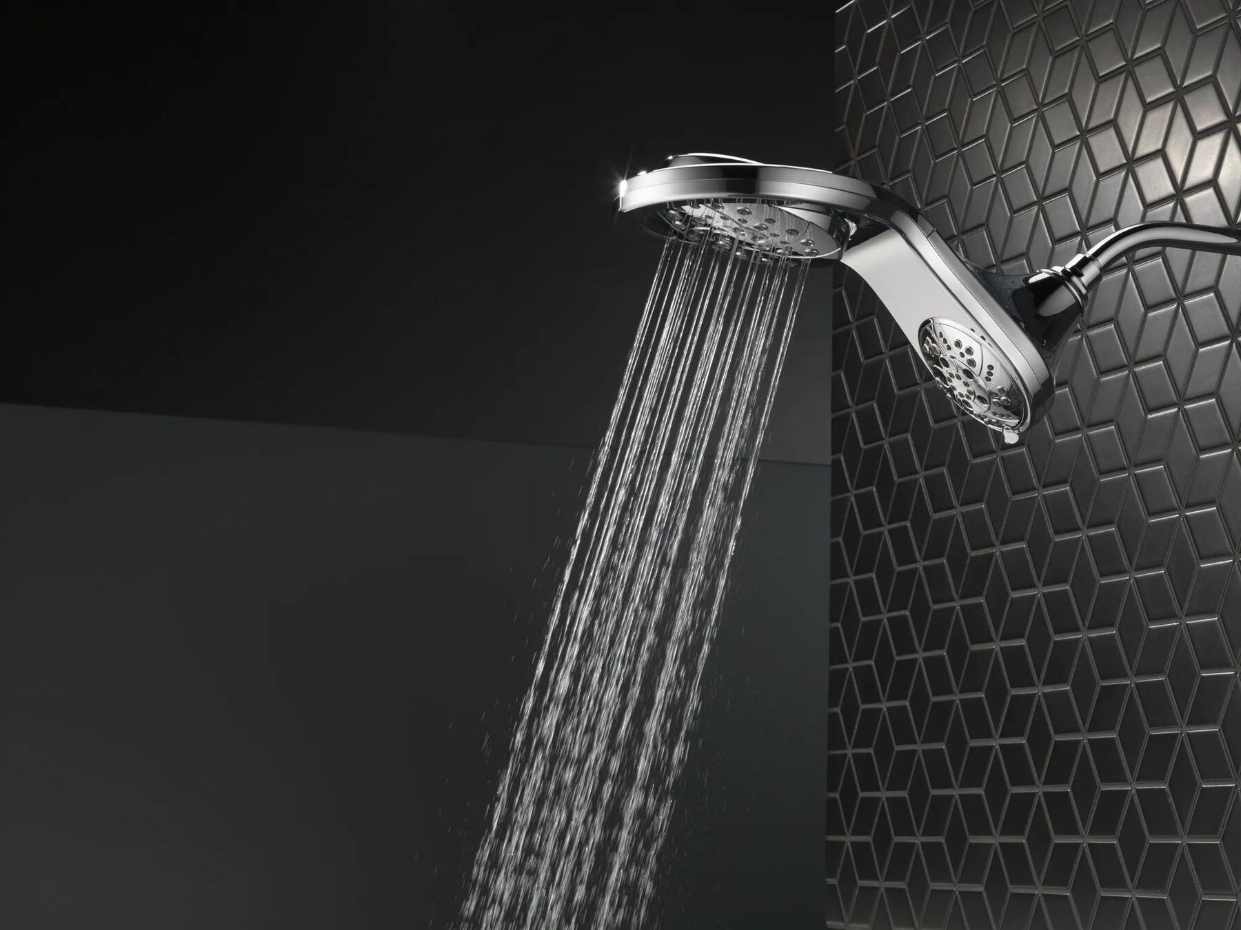 HydroRain&reg; H<sub>2</sub>Okinetic&reg; 5-Setting Two-in-One Shower Head