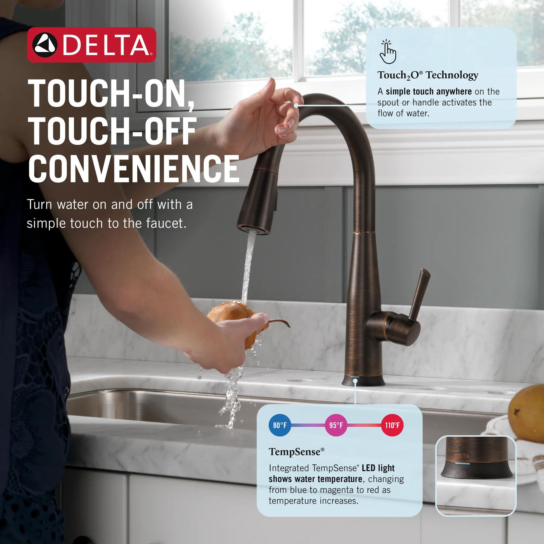 Single Handle Pull-Down Kitchen Faucet with Touch<sub>2</sub>O&reg; Technology