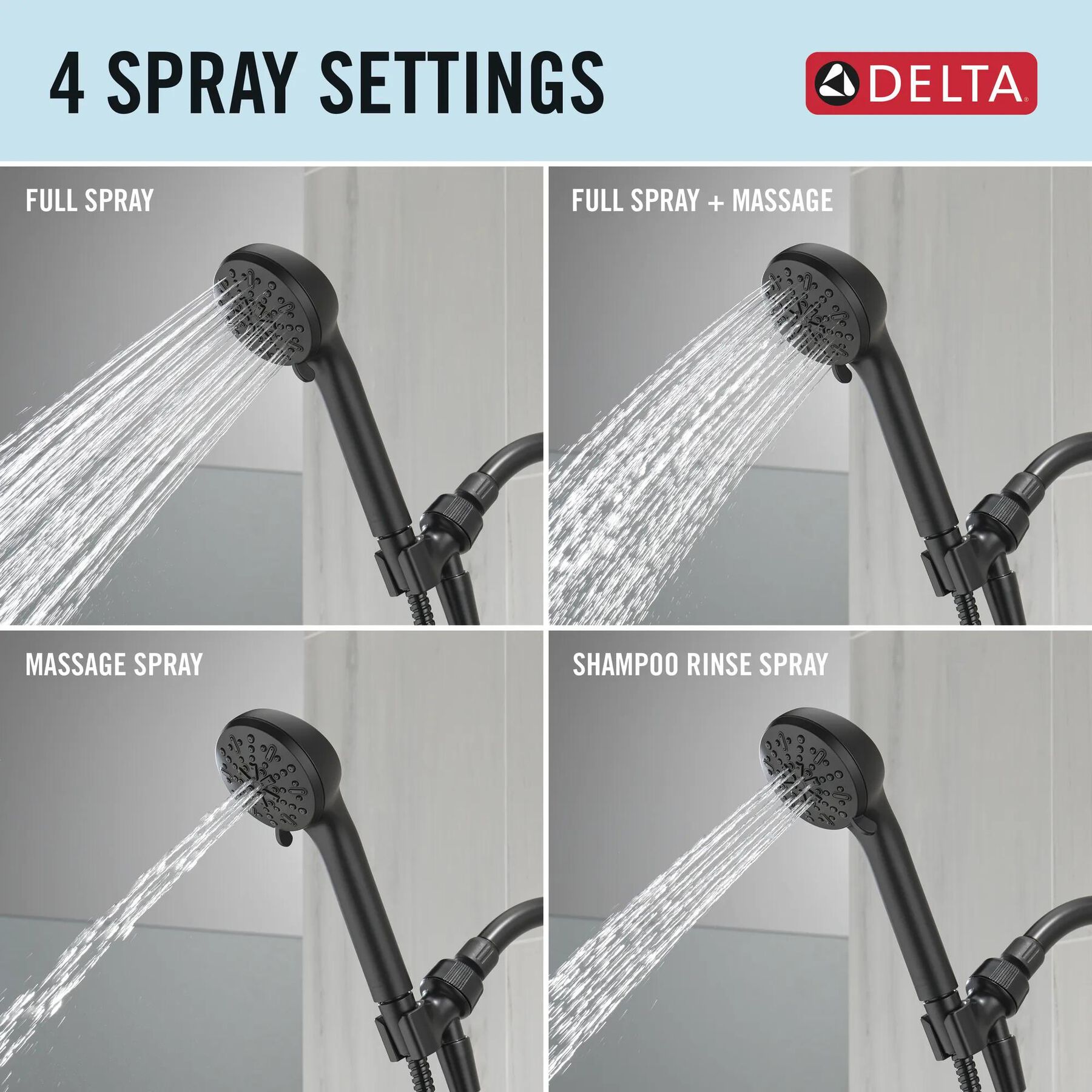 4-Setting Hand Shower