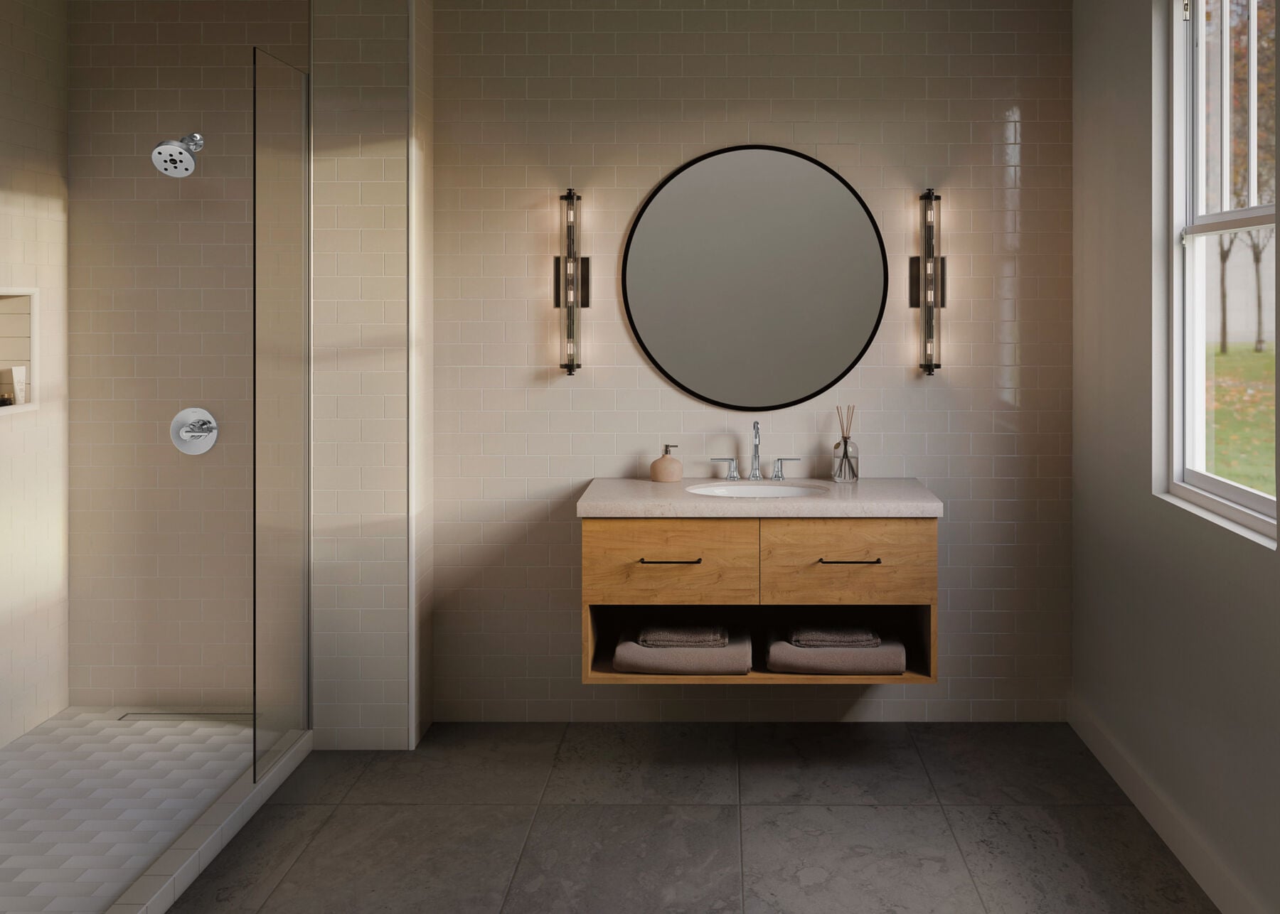 Widespread Lavatory Faucet with Shower Trim Bundle - 14 Series
