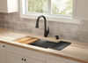 Single Handle Pull-Down Kitchen Faucet with Soap Dispenser and ShieldSpray Technology