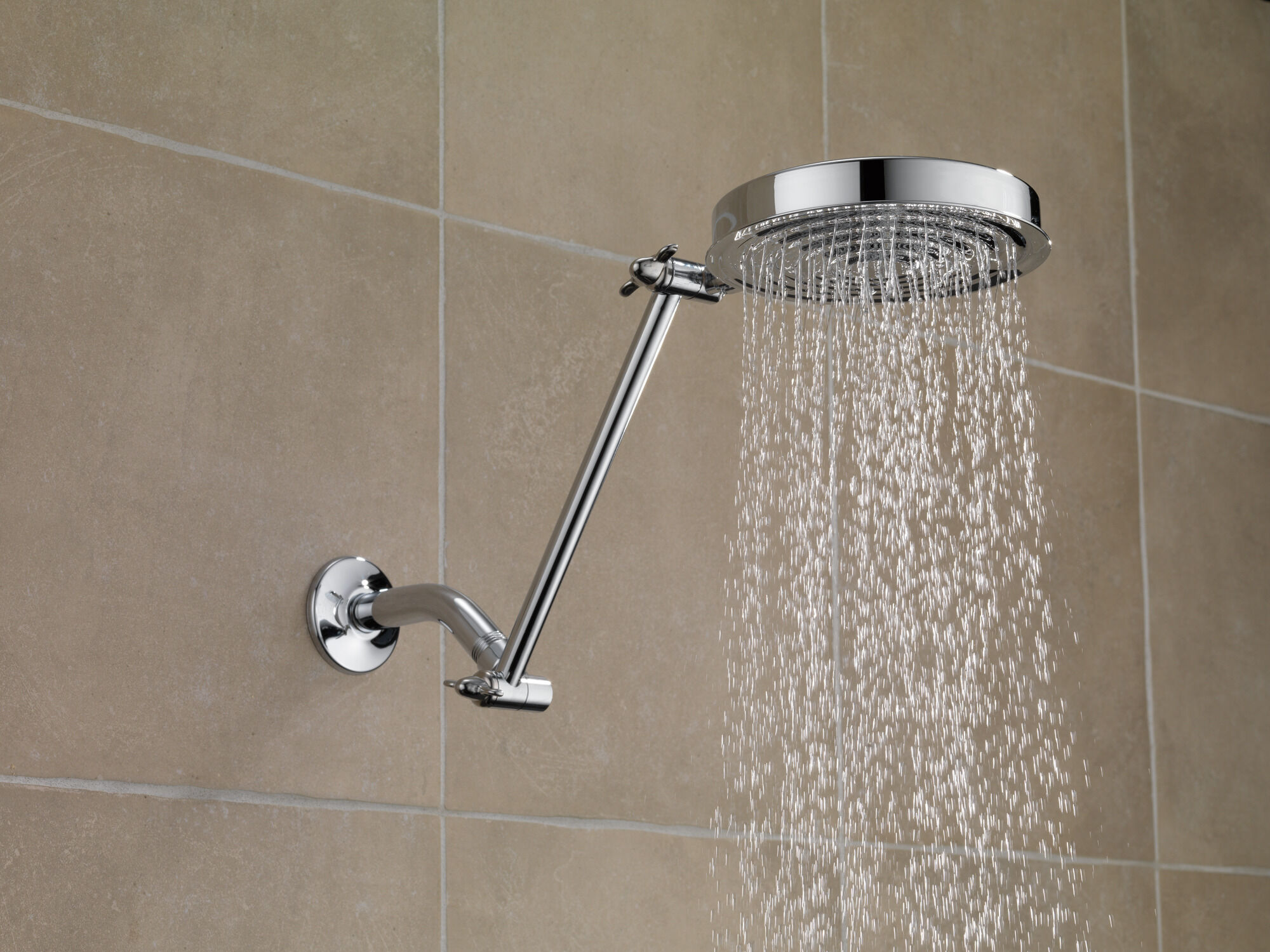 Single-Setting Adjustable Arm Raincan Shower Head in Chrome 52687