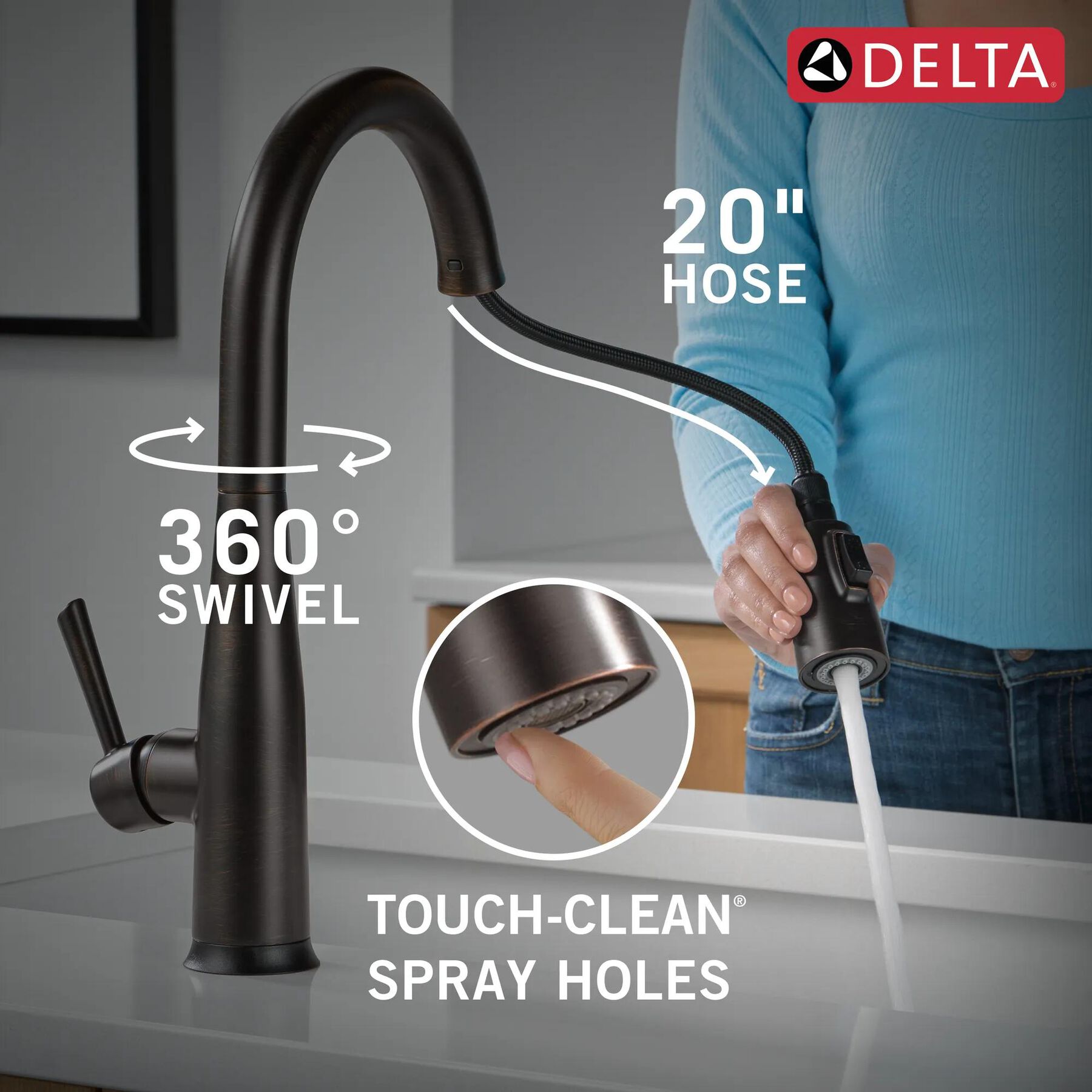 Touch<sub>2</sub>O&reg; Technology Kitchen Faucet with Touchless Technology