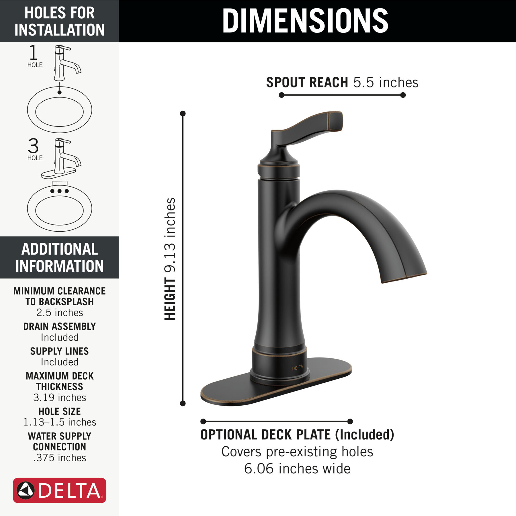 Single Handle Bathroom Faucet (Recertified)