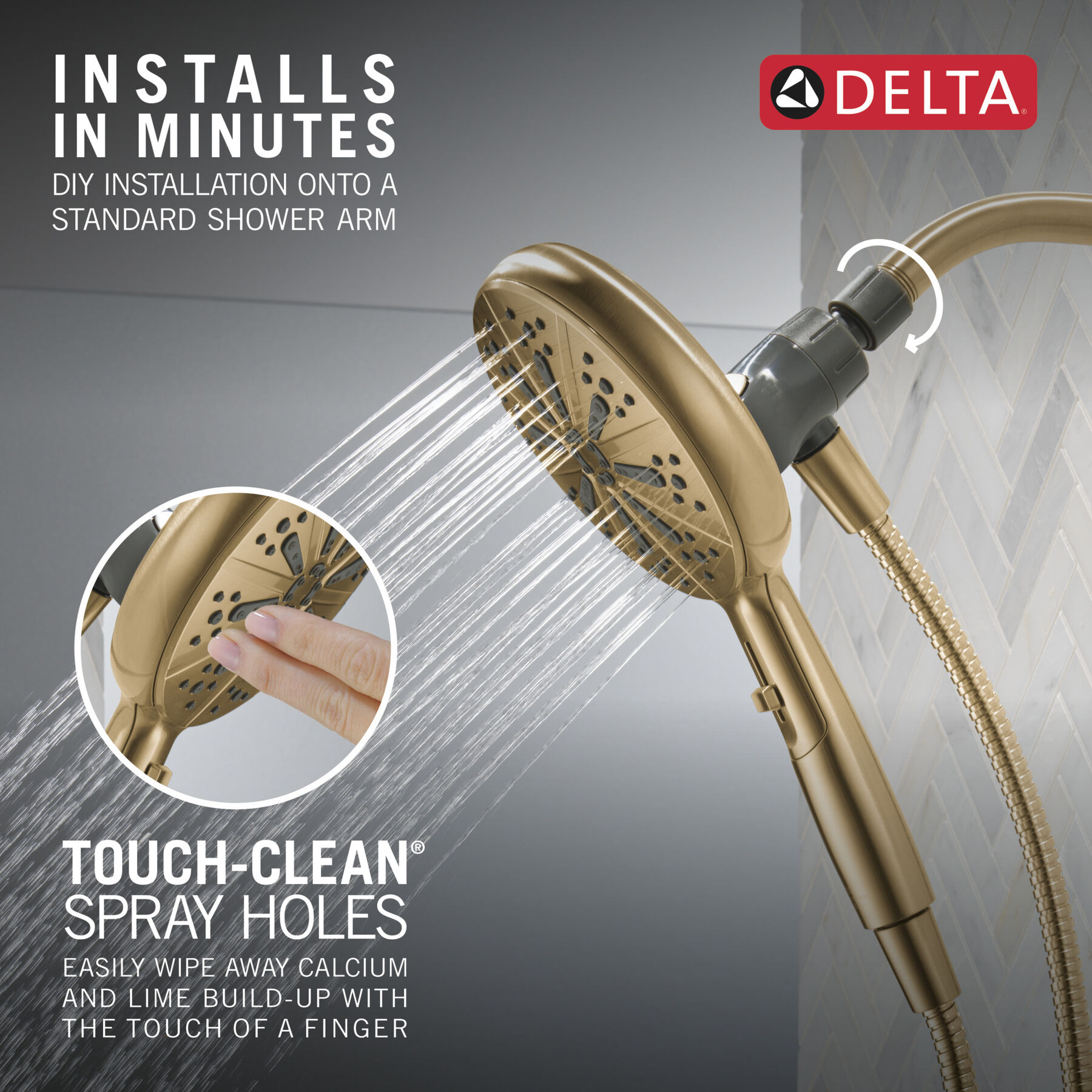 Standard Shower Filter with 6-Setting Showerhead and Mount Bundle