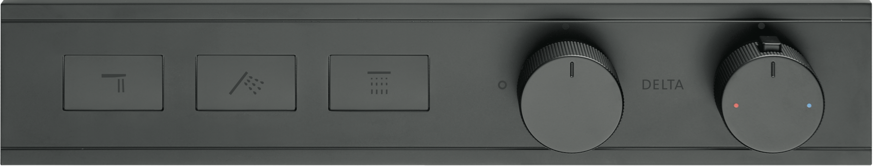 Modern High Flow Push Button Thermostatic Trim - 3 Outlet